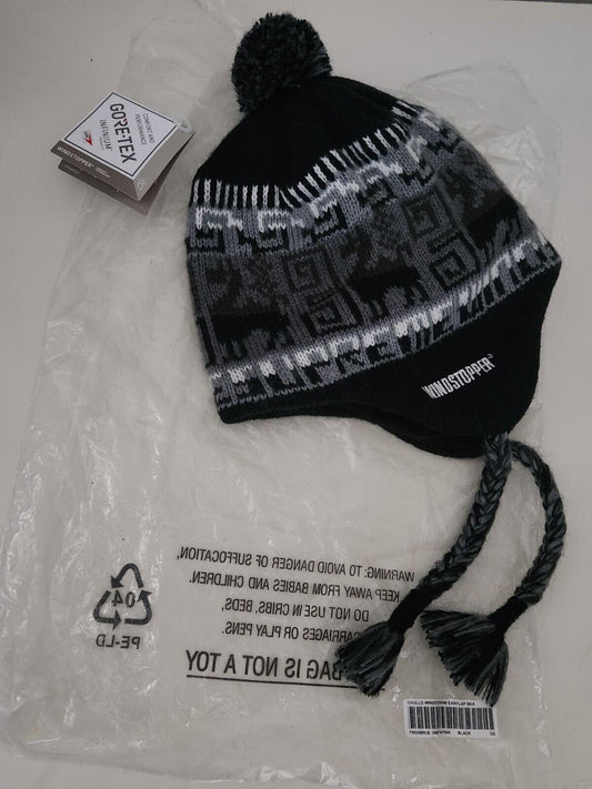 FW20 Supreme Chullo Windstopper Ohrenklappen-Beanie Schwarz GORE-TEX