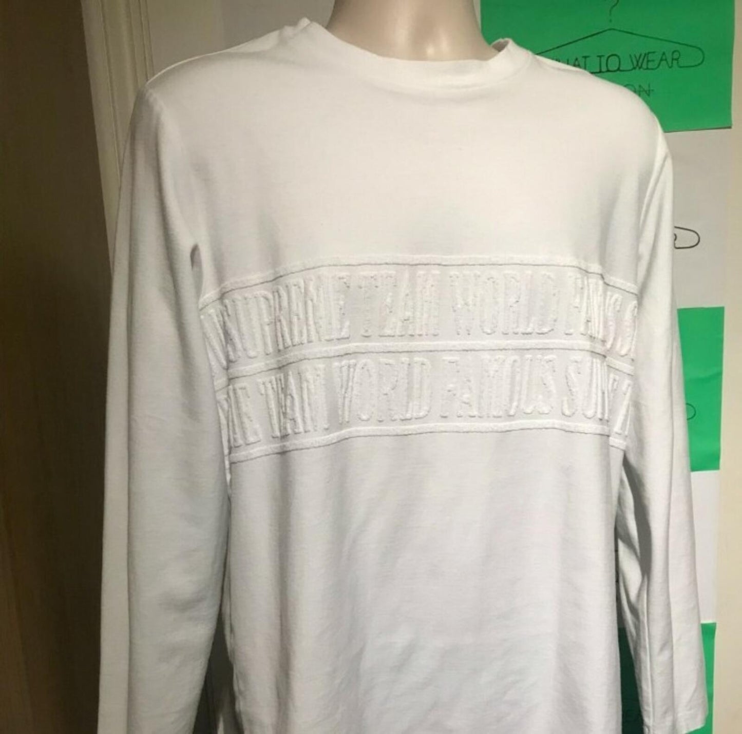 SS15 Supreme Team World Famous terry jacquard top size M medium white