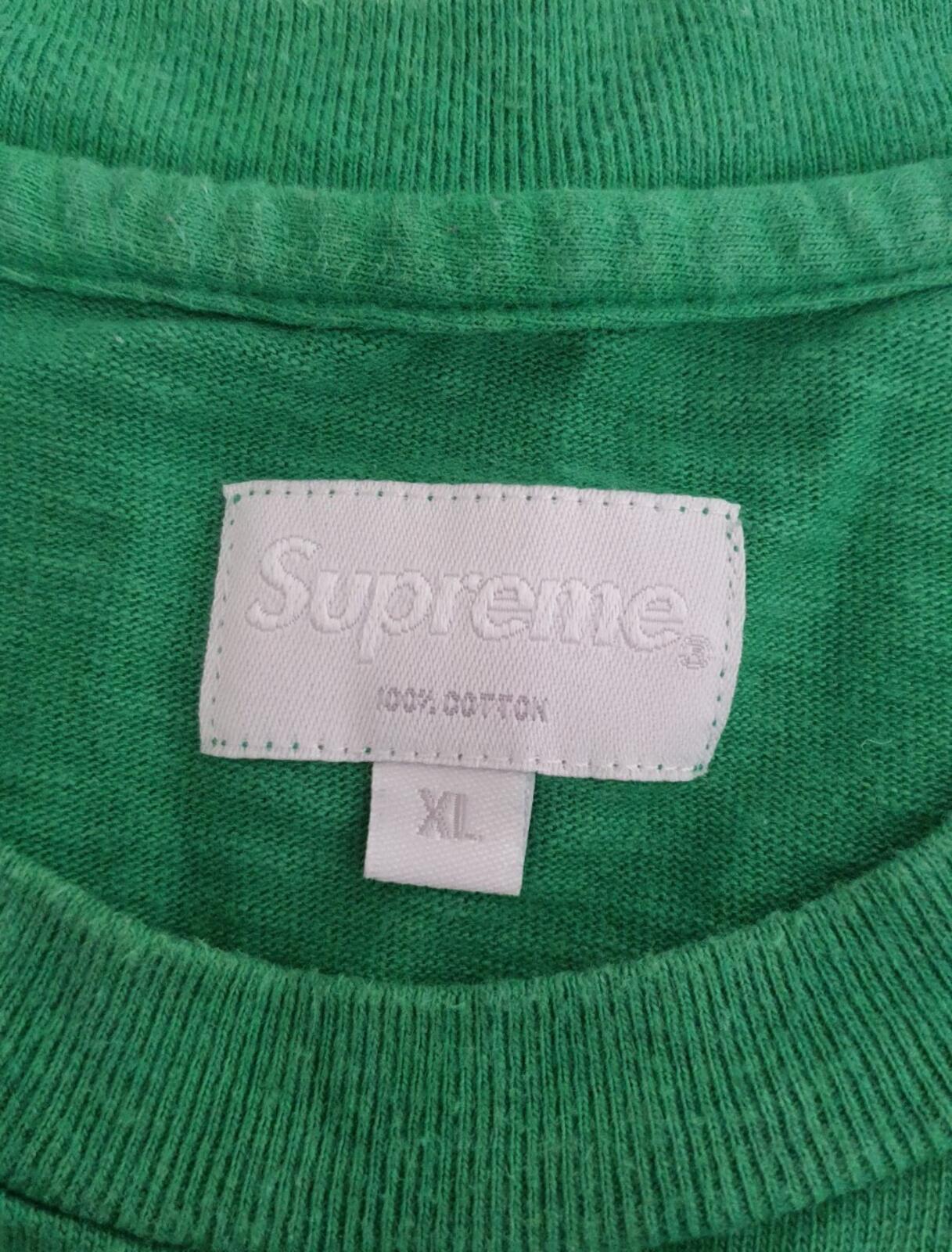 FW17 Supreme Reflective L/S Top Tee Größe XL T-Shirt meliertes Kelly-Grün