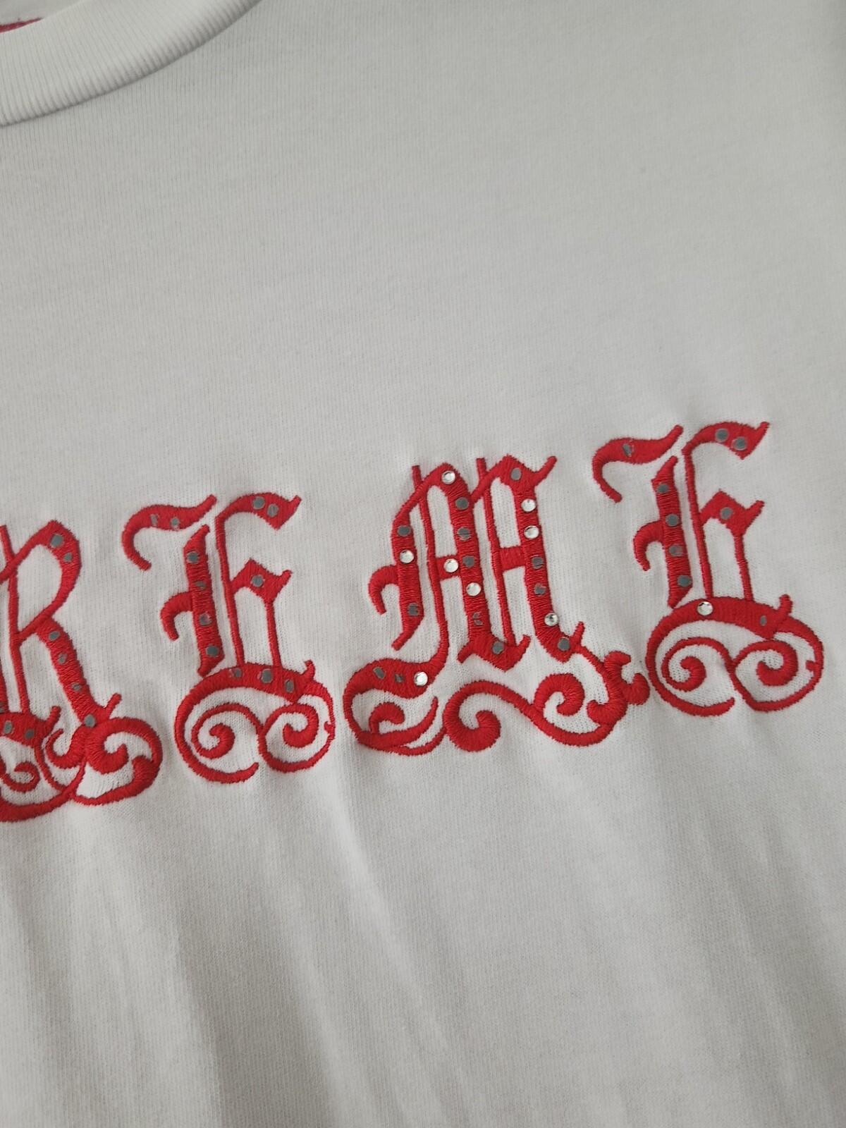 SS21 Supreme Old English Rhinestone S/S Top White Tee Size M
