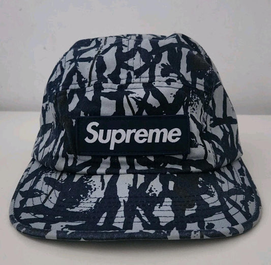 SS13 Supreme Reed Camo Camp Cap 2013 Vintage Hut Navy Box Logo Camo Camouflage