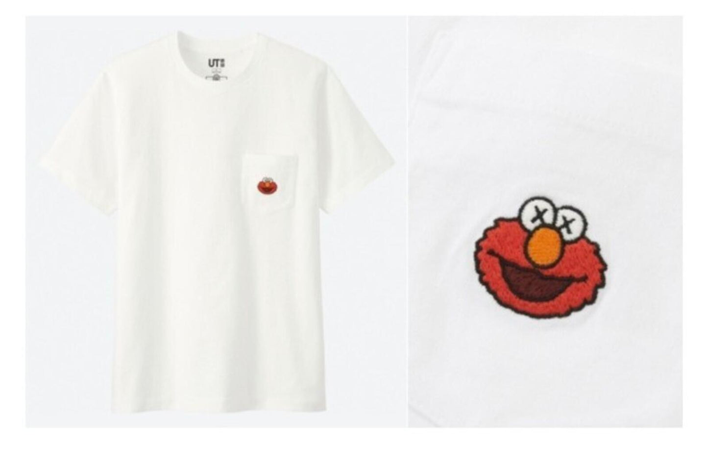 KAWS x Sesame Street Elmo UNIQLO kids pocket T-Shirt Age 7-8 (125 - 135 cm) tee