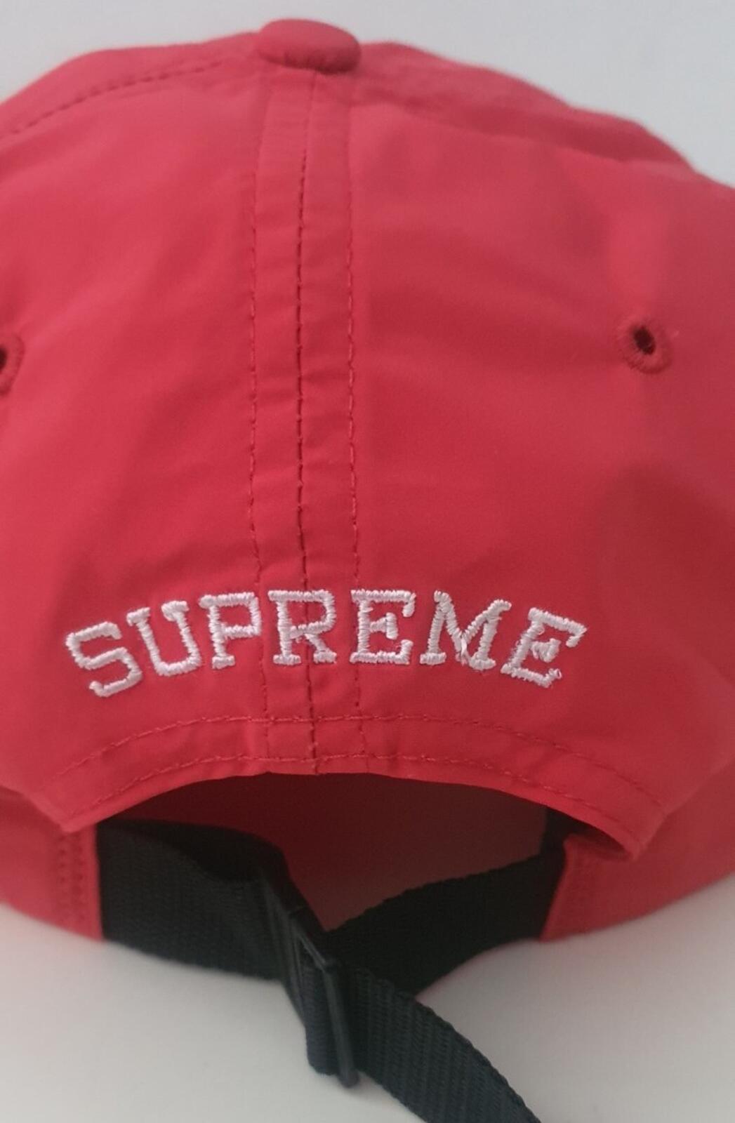 SS17 Supreme Chrome Stripe 6-panel Red cap hat