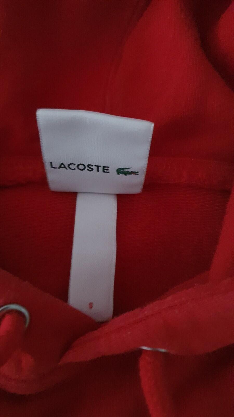 SS18 Supreme x Lacoste Hooded Sweatshirt Red Size S