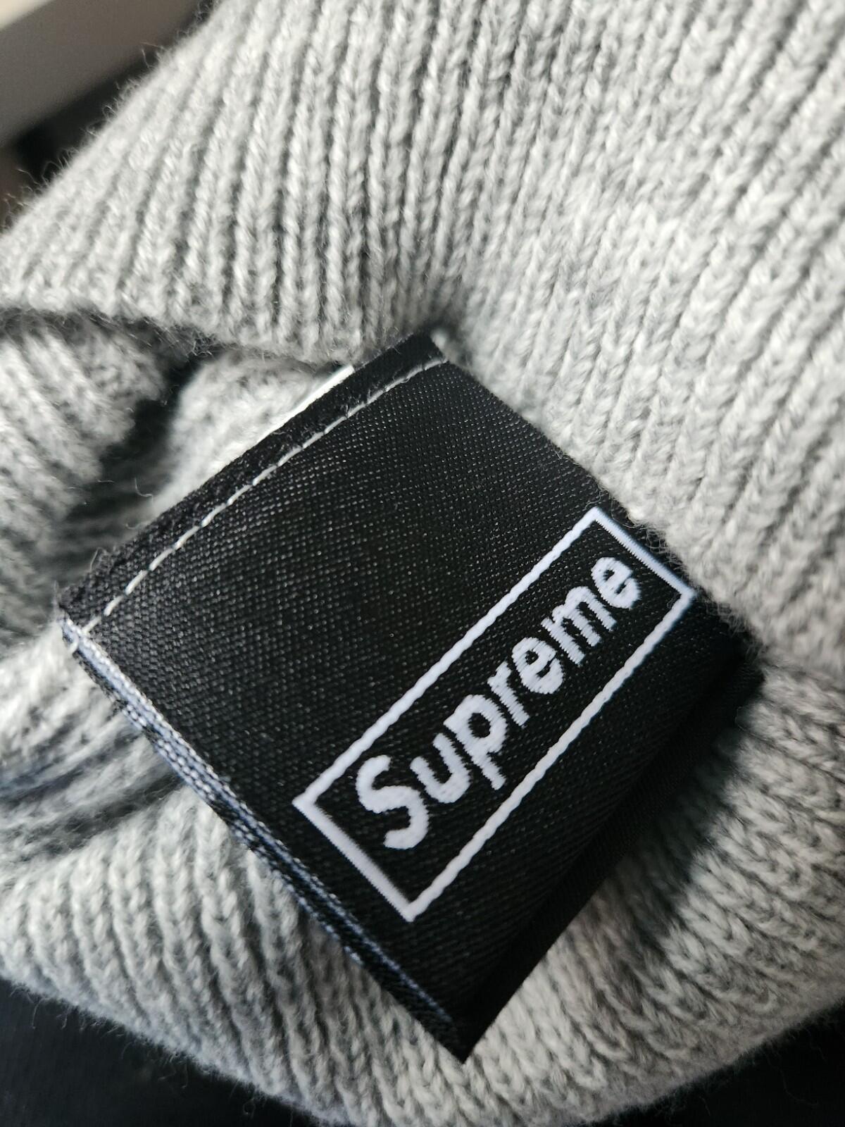 FW20 Supreme New Era Balaclava Heather Grey Jacquard Logo Embroidered