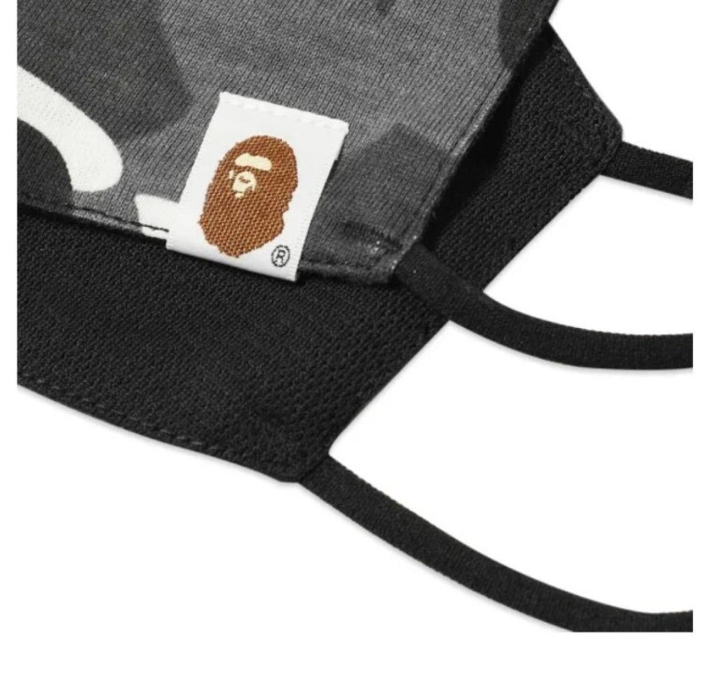 A BATHING APE city camo face mask RRP £55 BAPE black cotton GLOW IN THE DARK