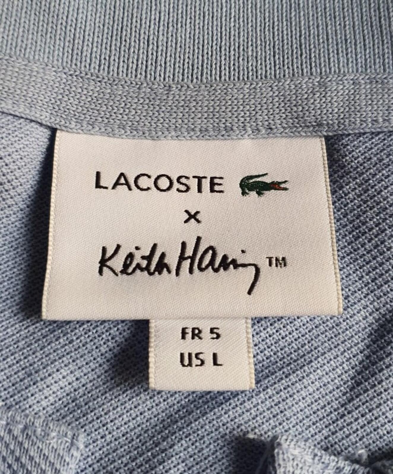 LACOSTE x KEITH HARING polo shirt from 2019 size L large FR 5 light blue Worn 1x