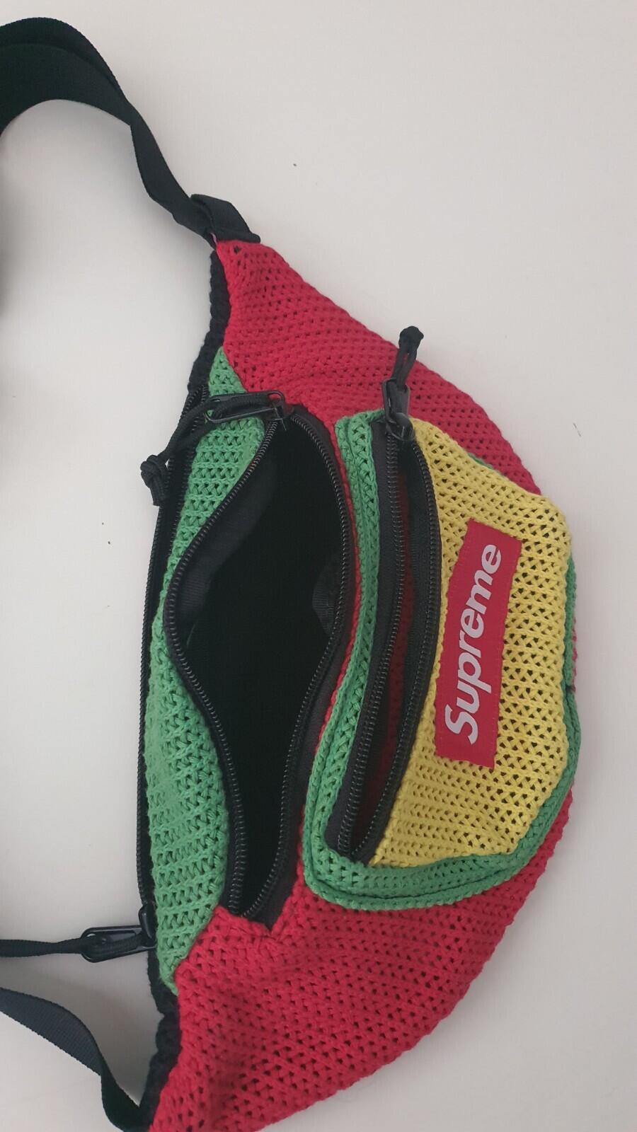 SS21 Supreme String waist bag Multicolour Jamaica rasta red green yellow