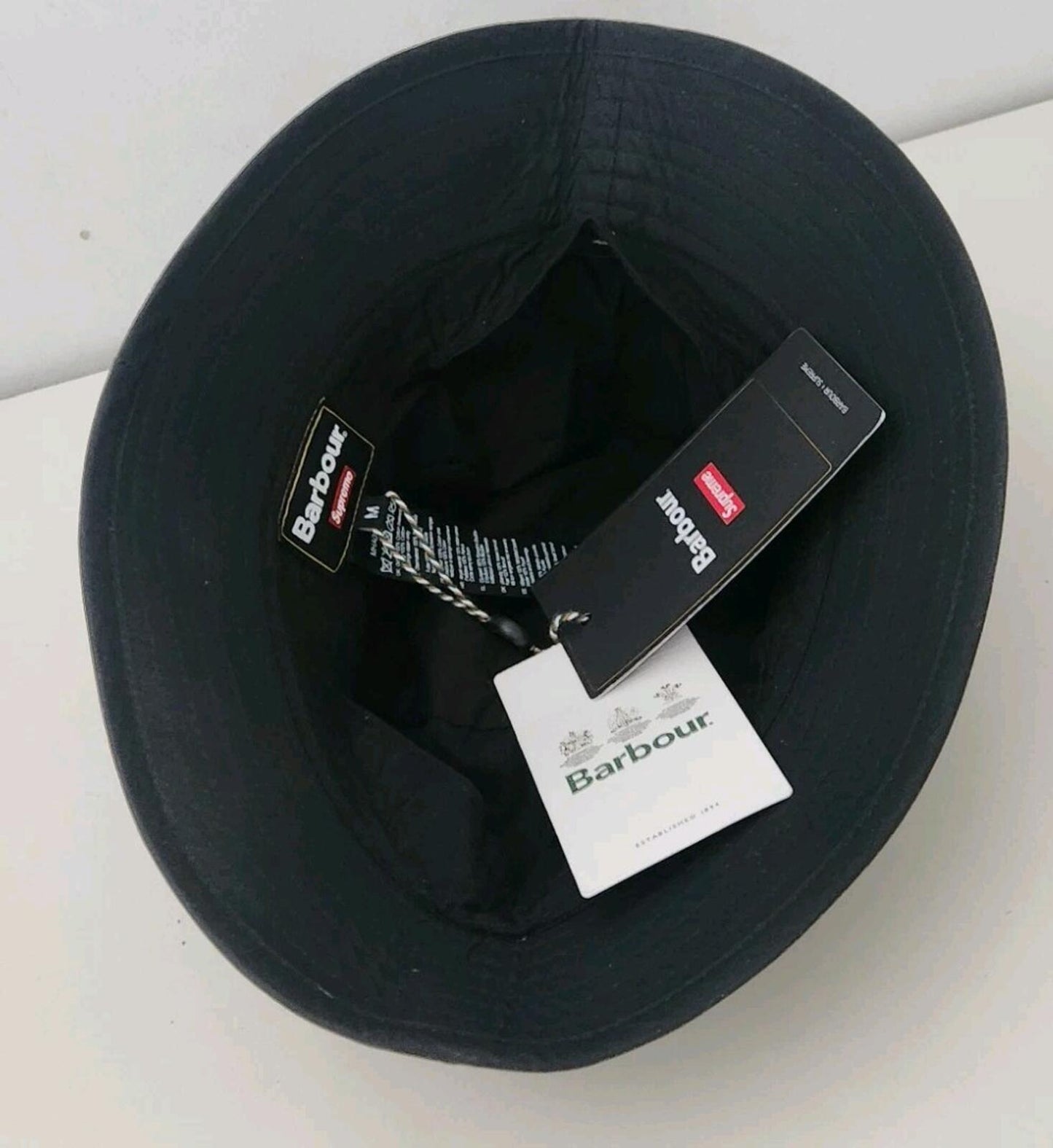SS20 Supreme Barbour Waxed Cotton Crusher Hat Black Size M Water Resistant