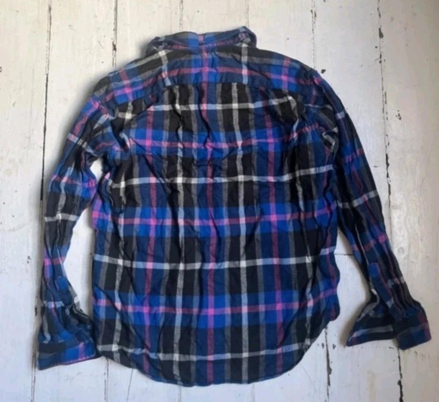 FW23 Supreme Plaid Flannel Shirt Blue Size M