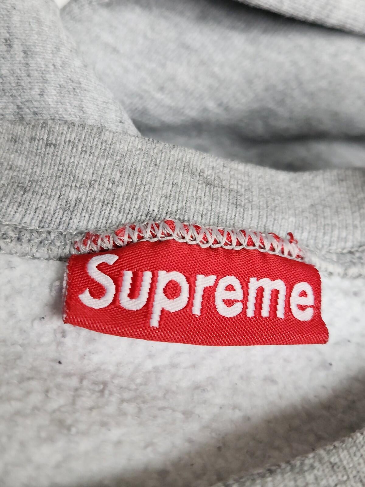 1996 Supreme Crewneck Medium Grey Sweatshirt Orange Blue Logo Vintage Grail