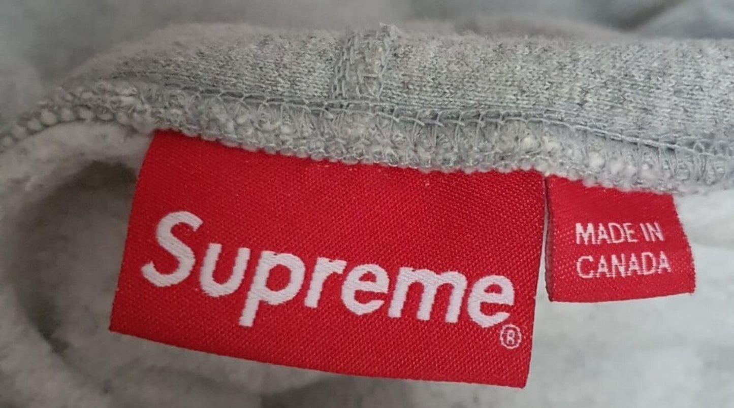 SS21 Supreme Kaws Chalk Logo Hooded Sweatshirt Heather Grey Size L