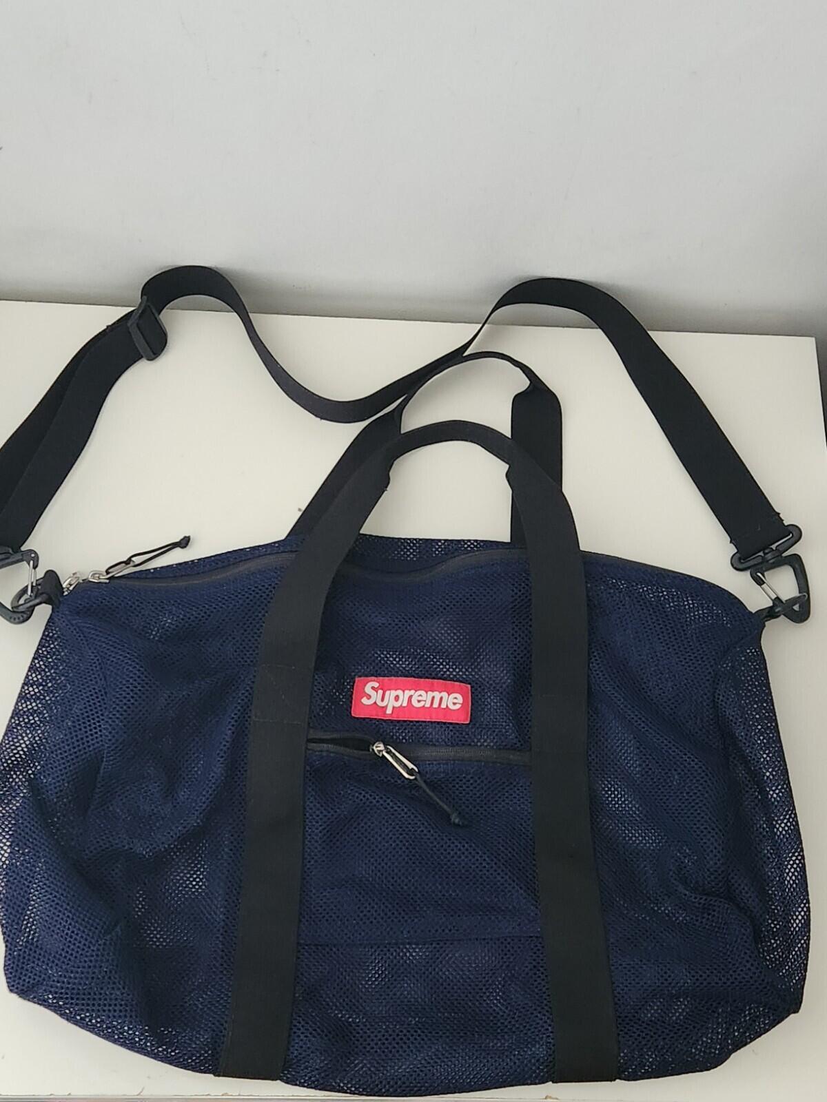 SS16 Supreme Navy Mesh Duffle Bag Navy