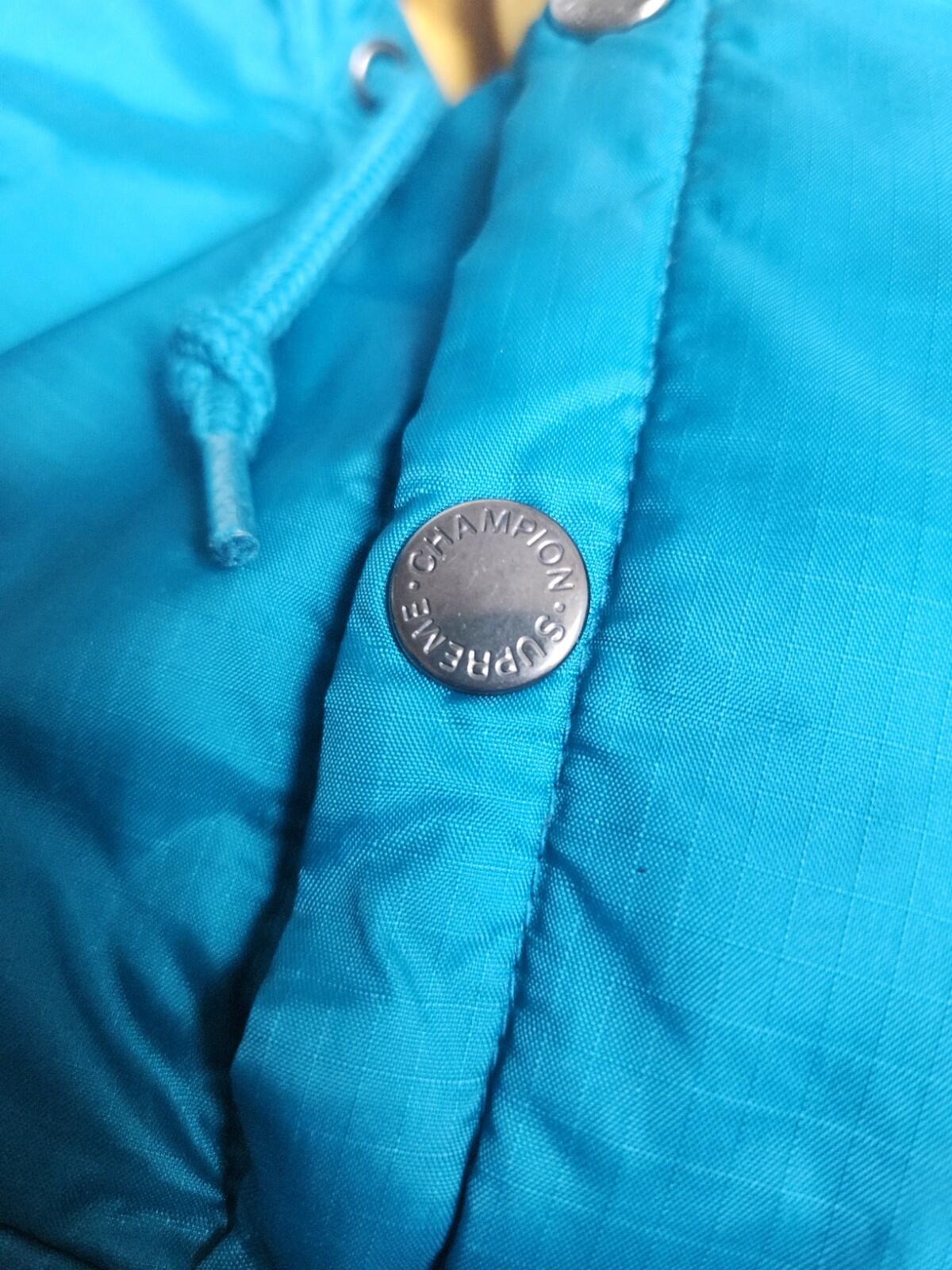 SS18 Supreme x Champion Pullover L Large Teal Jacket Nylon
