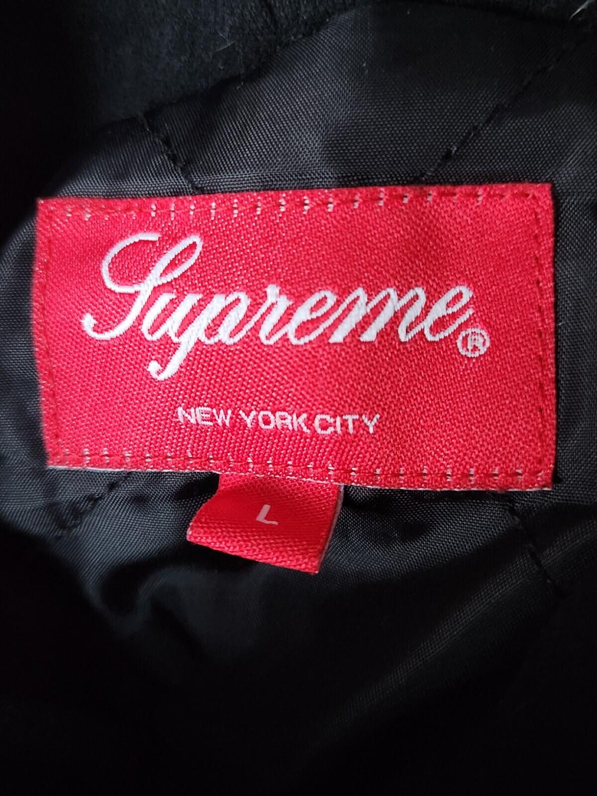 FW21 Supreme Hooded Flannel Zip Up Shirt Quilted Jacket Black Size L