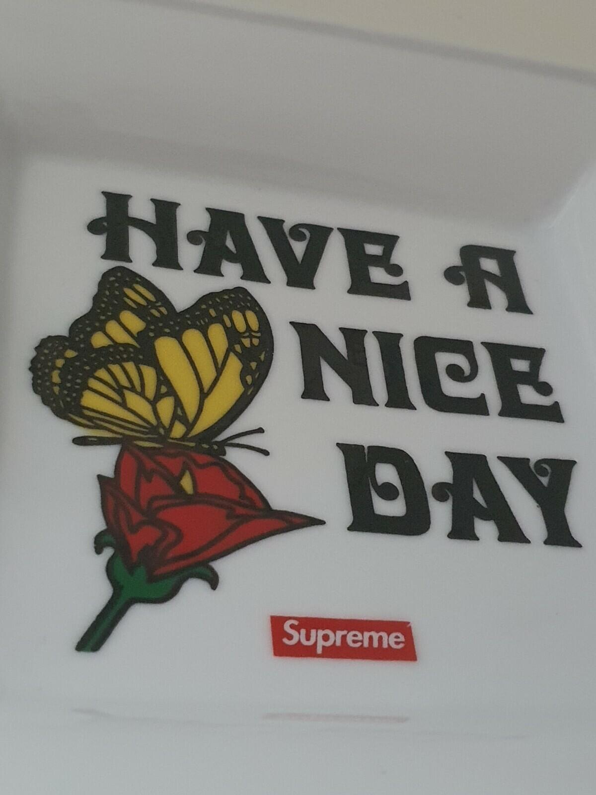 SS15 Supreme Butterfly Ashtray Ceramic Tray White