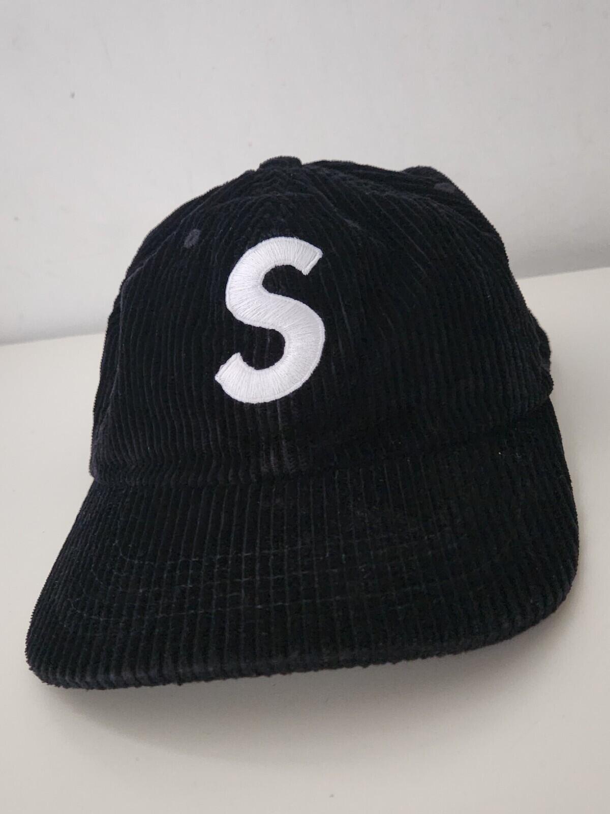 FW23 Supreme Corduroy S Logo 6-panel Cap Black