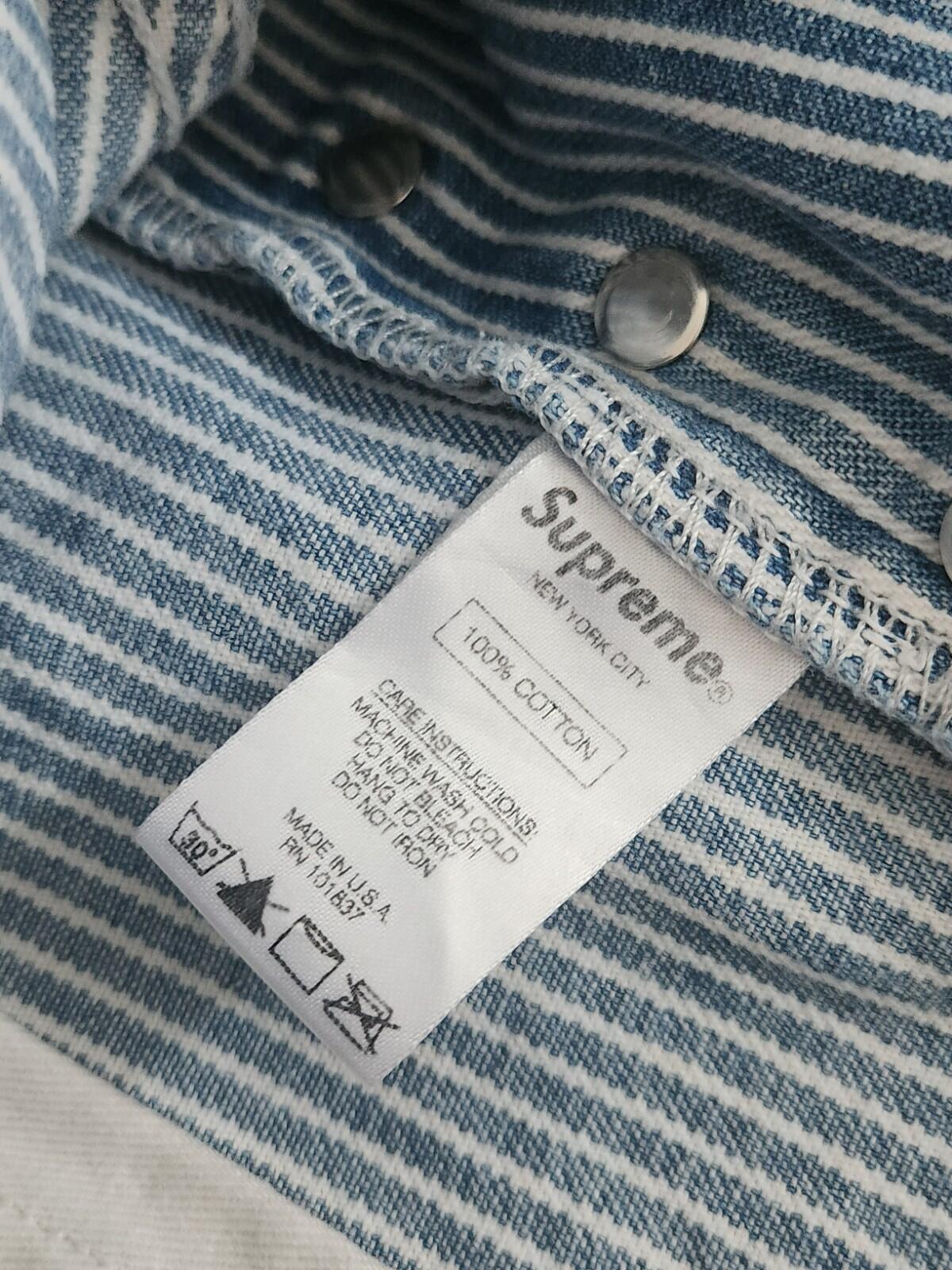 FW17 Supreme washed regular jeans Size 30 W30 L30 star denim trousers pinstripe
