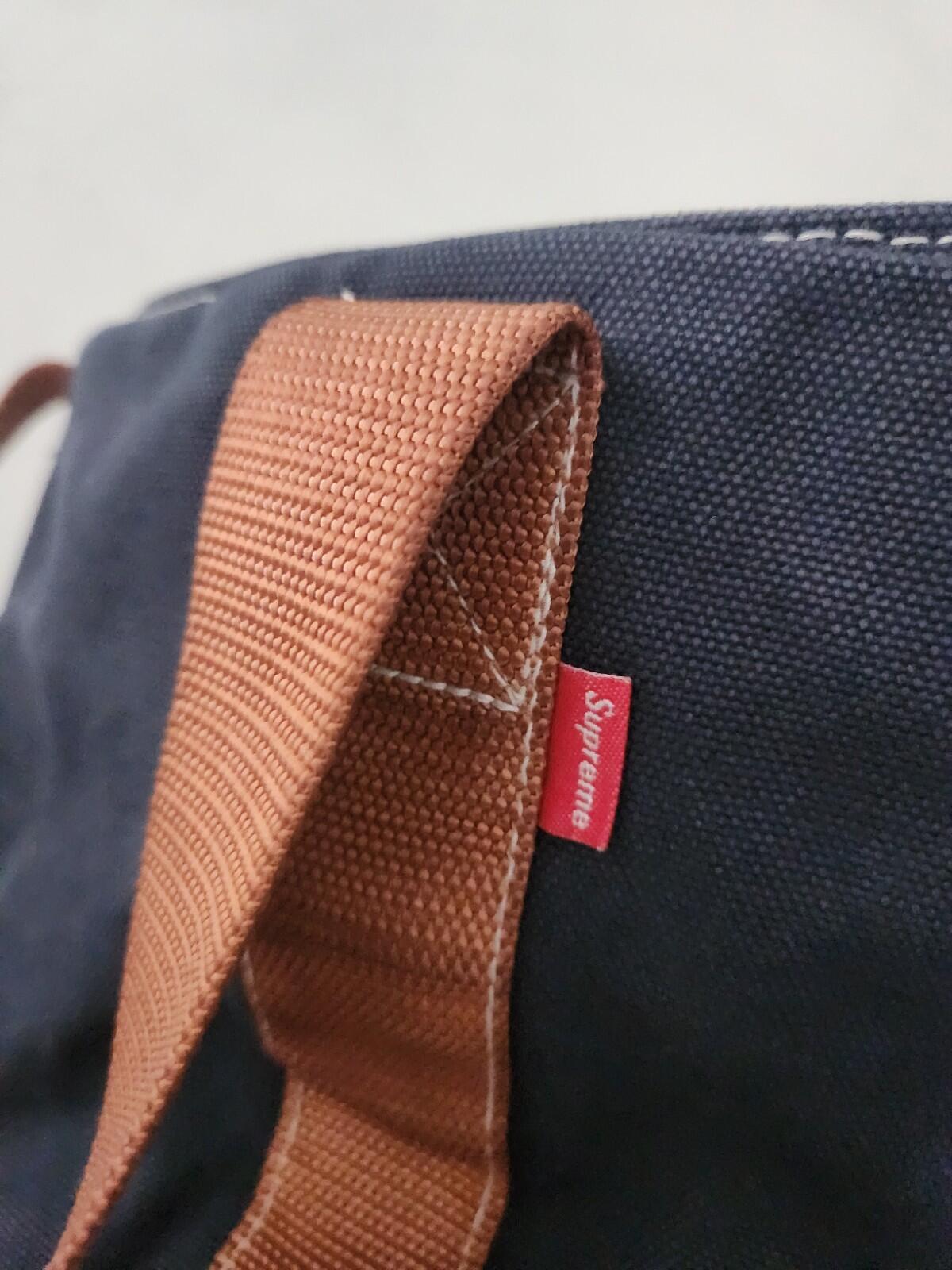 FW20 Supreme Canvas Tragetasche Rotes Box-Logo, BLAU GEFÄRBT