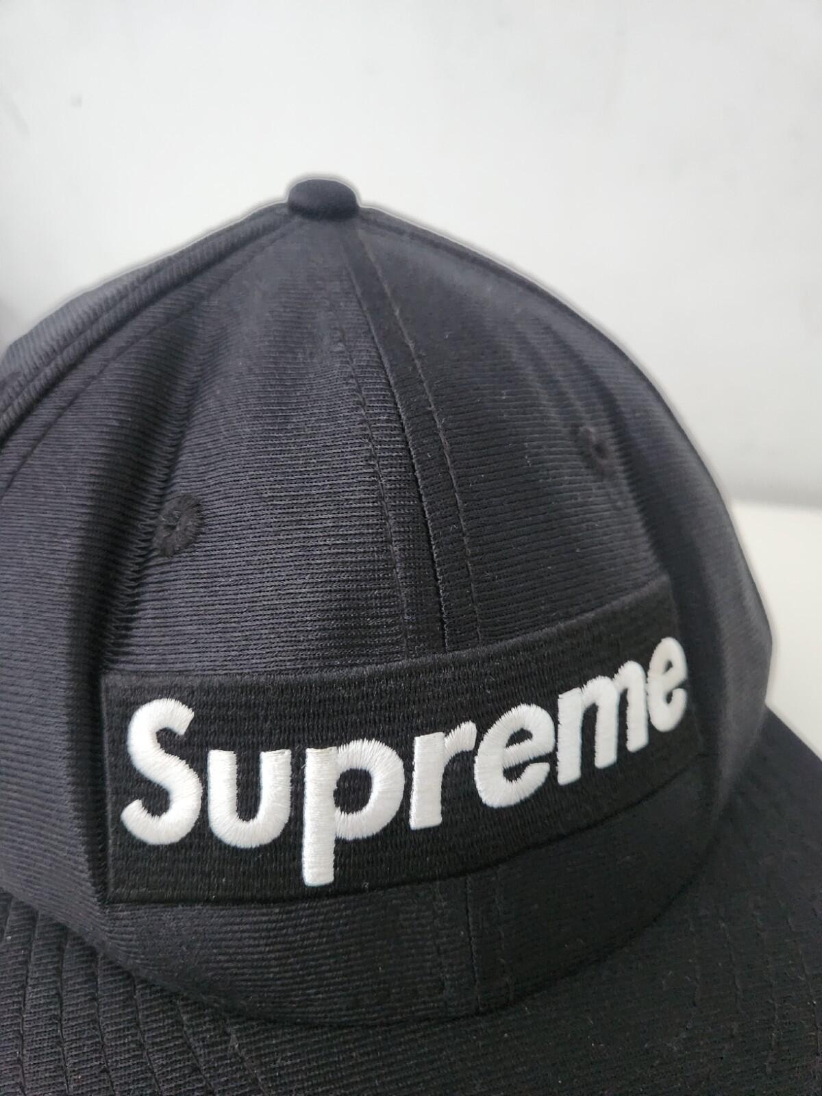 SS16 Supreme Dazzle Box Logo New Era Black Hat Size 7 3/4 ( 61.5cm) Cap