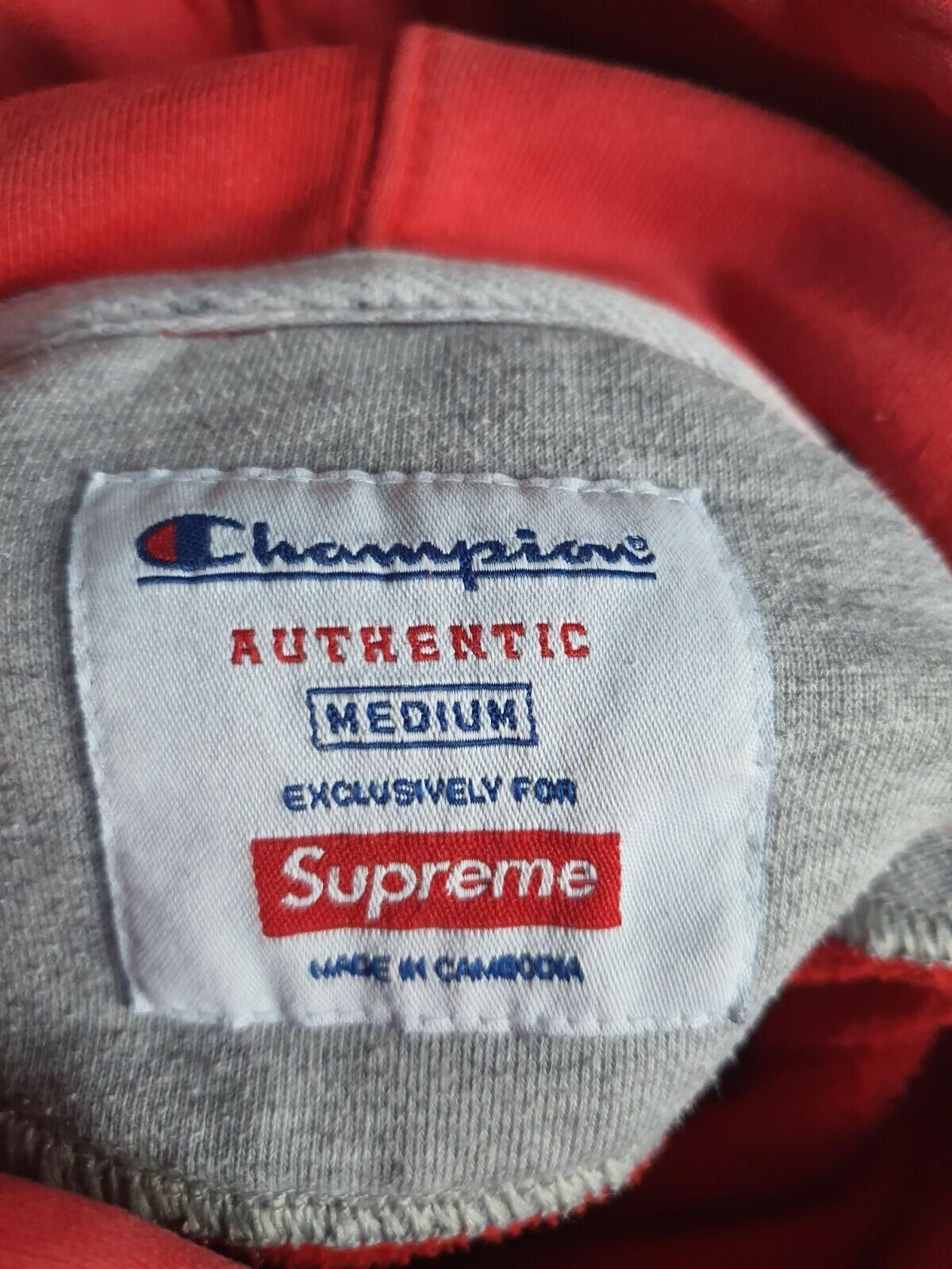 FW15 Supreme x Champion Hooded Sweatshirt Red Size M