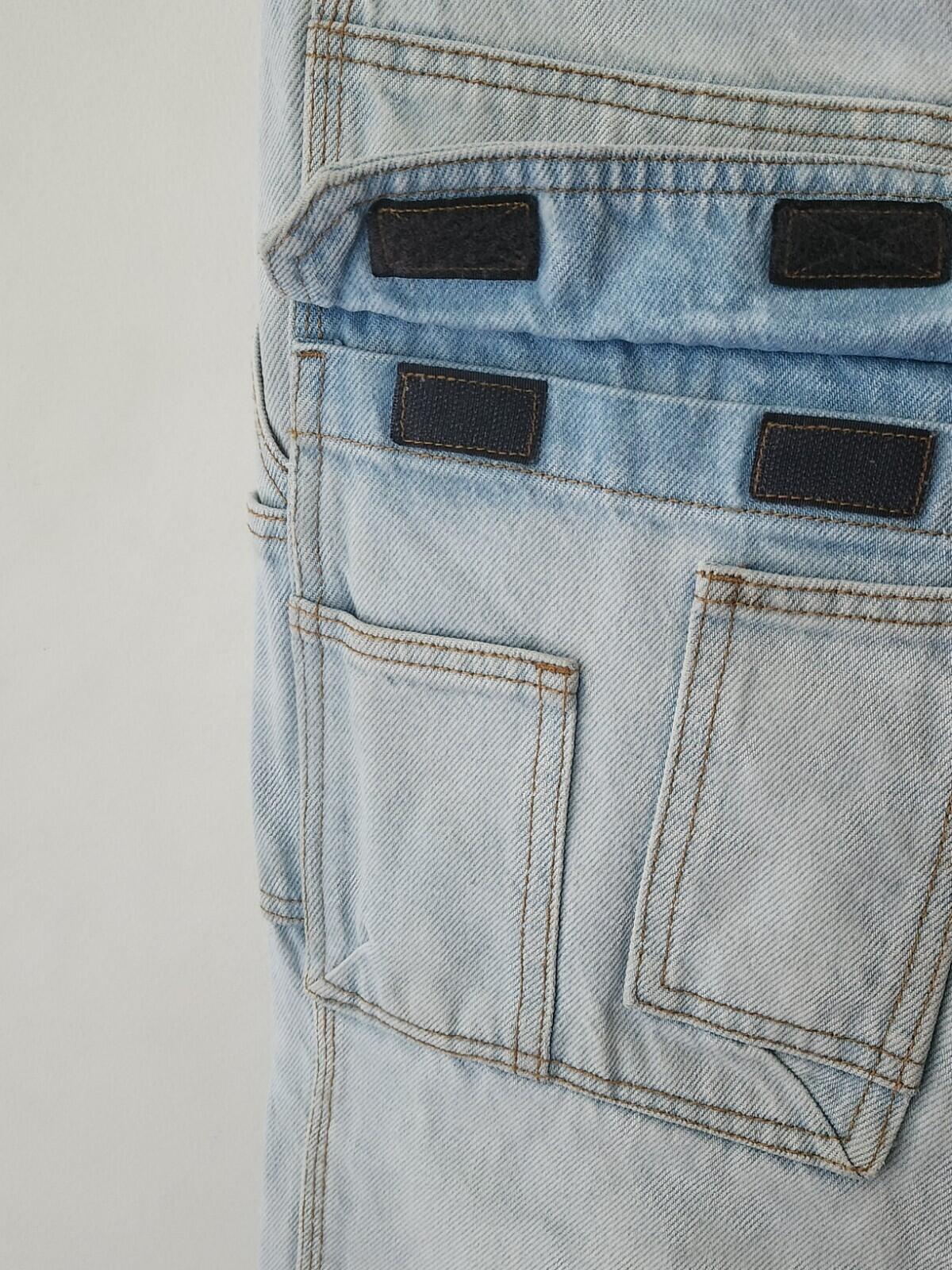 SS22 Supreme Double Knee Denim Utility Jeans Größe 32 W32 L32 Washed Blue Hose