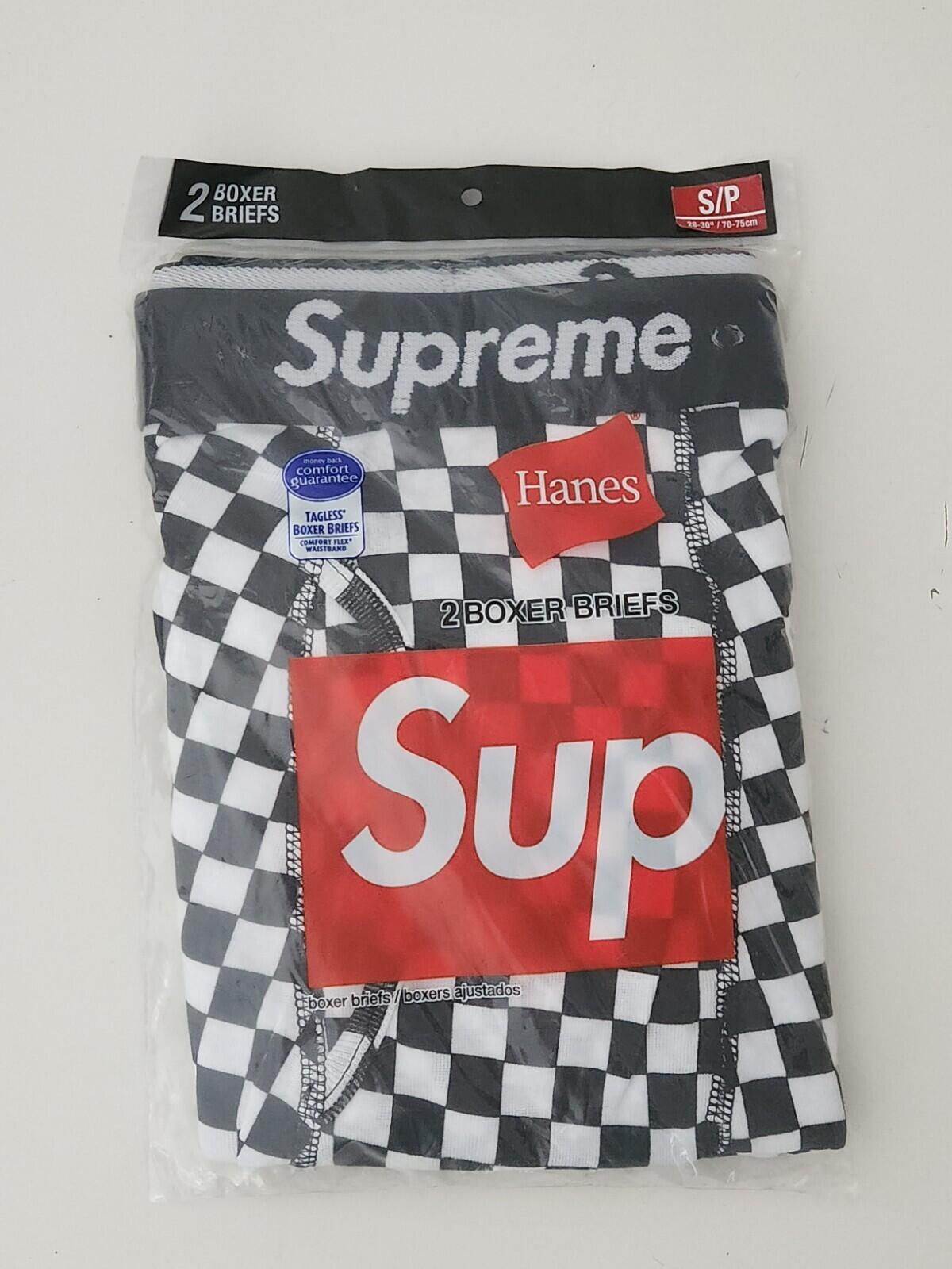 SS18 Supreme Hanes Checkered boxer briefs (2pack) S small