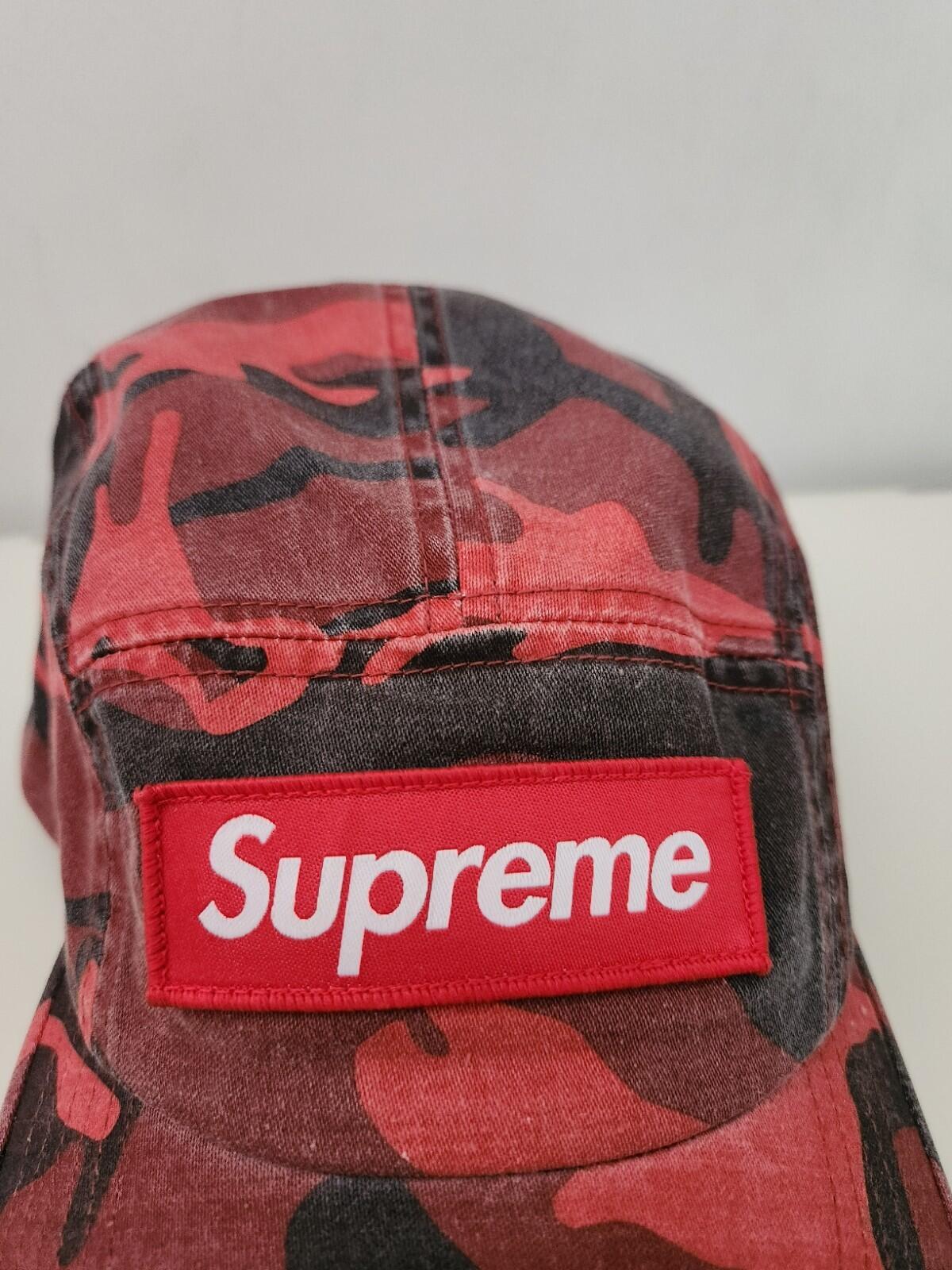 SS23 Supreme Military Camp Cap Hut Box Logo Rot Camo Camouflage