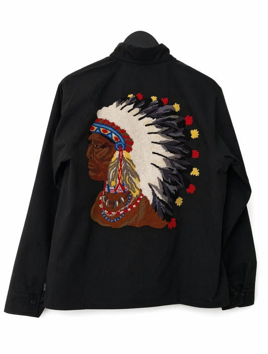 FW17 Supreme Chief Harrington Jacke Chenille Indian Schwarz Größe S