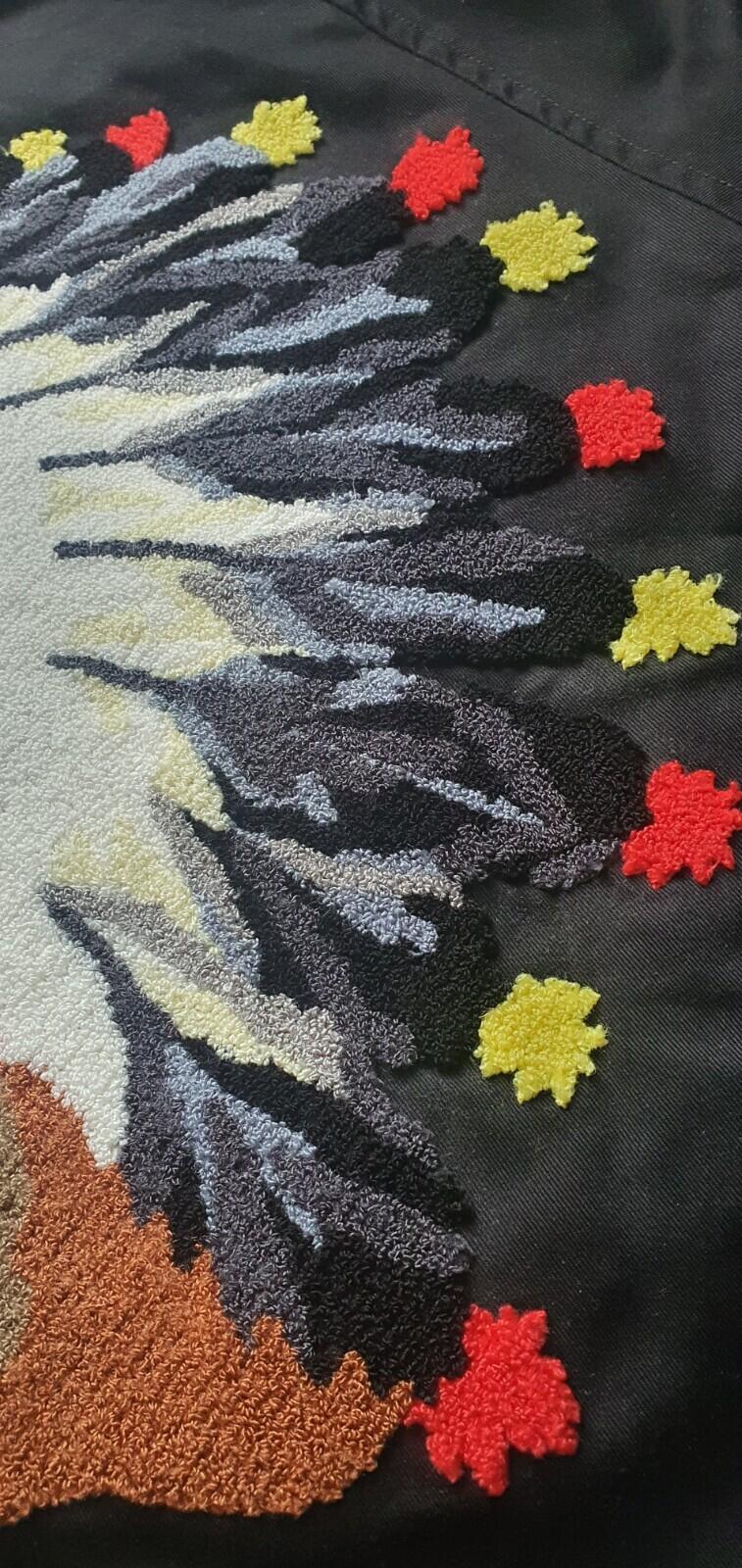 FW17 Supreme Chief Harrington Jacket Chenille Indian Black Size S