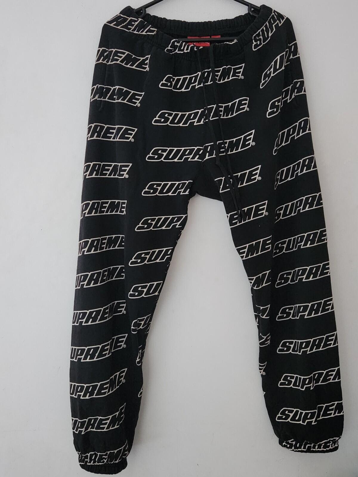 SS18 Supreme Repeat Sweatpant size M medium Black pants Made In Canada