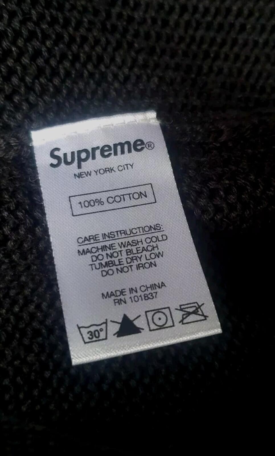 SS20 Supreme Back Logo Sweater Pullover Schwarz Rundhals XL Jumper