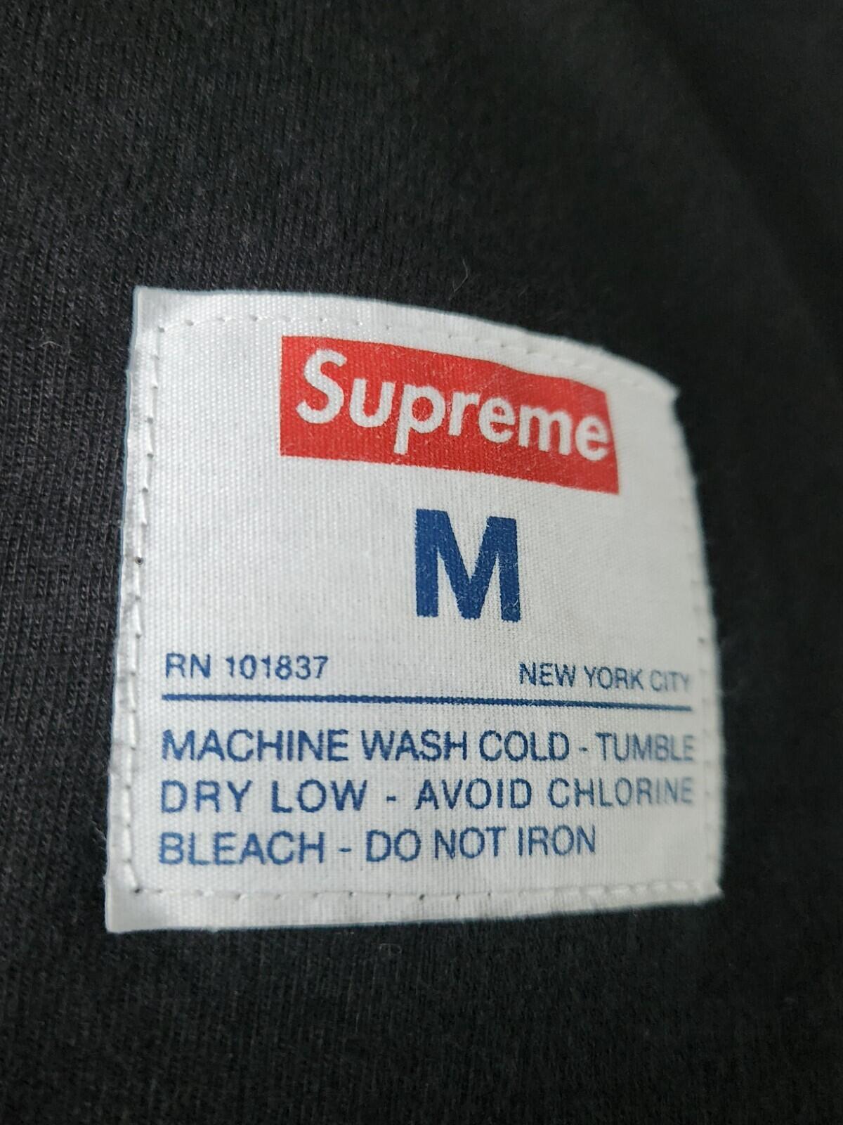FW17 Supreme 2-Tone S/S Henley Black Tee size M Medium T-shirt