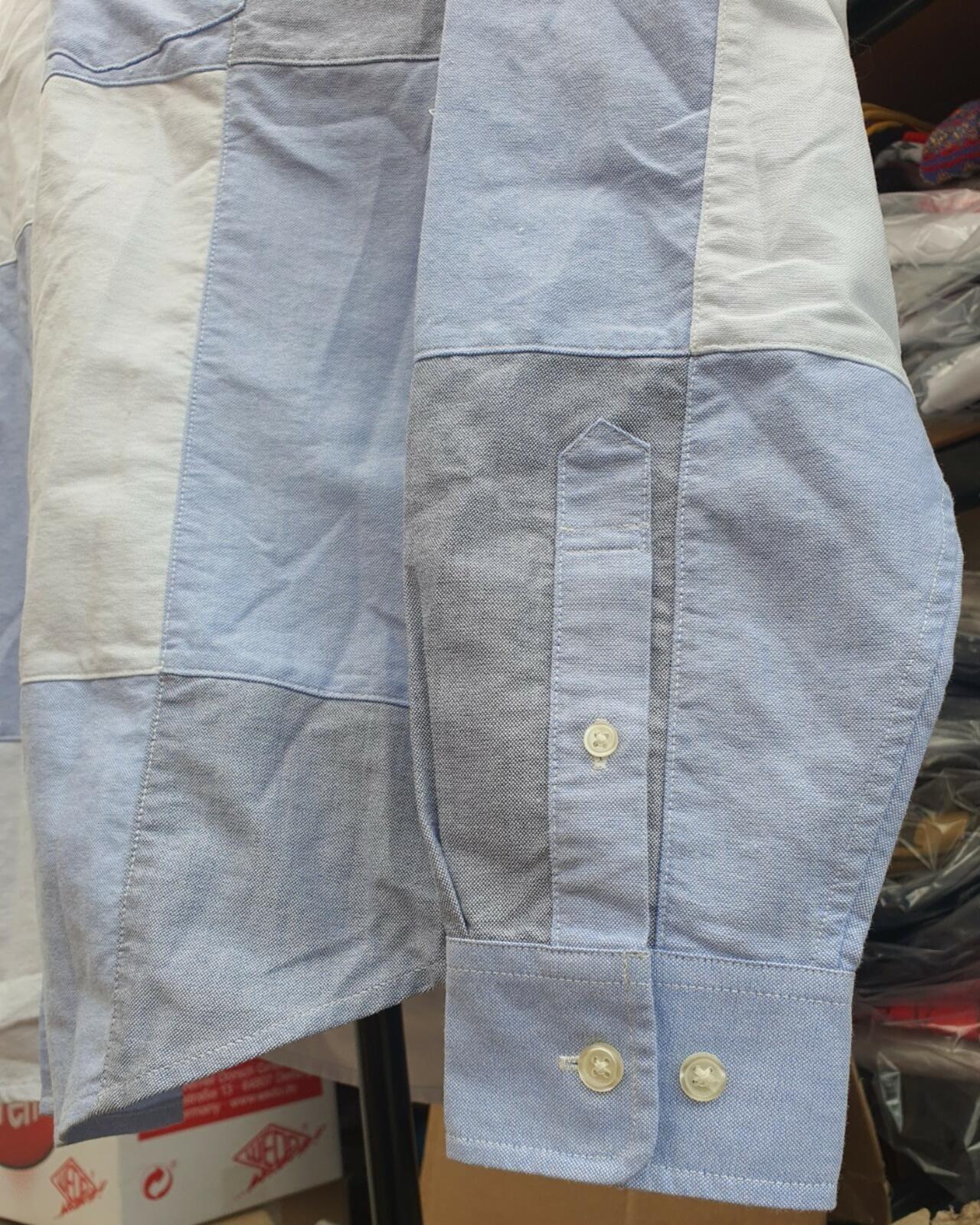 FW20 Supreme Patchwork Oxford Shirt Blue Size S