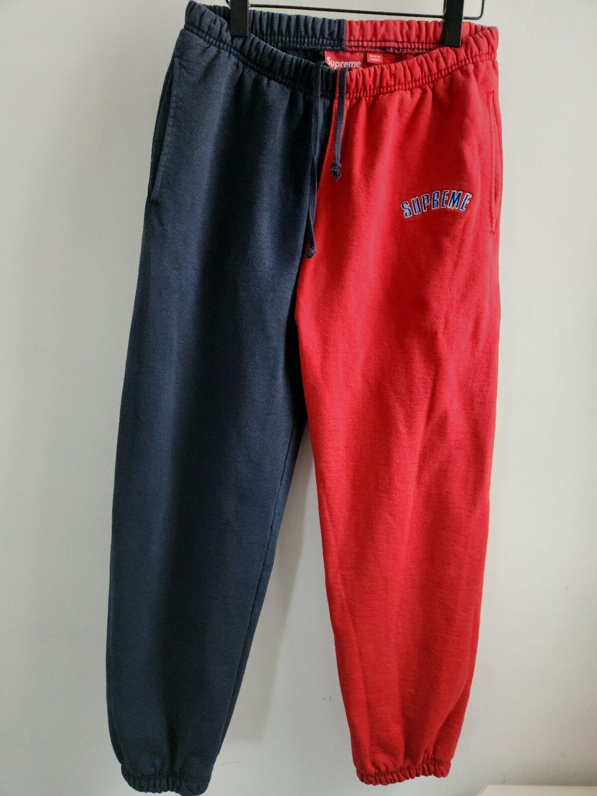 FW18 Supreme Split sweatpant red black pants size S Small