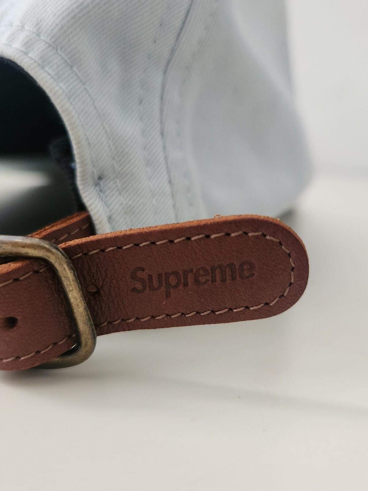 SS15 Supreme Side Zip Twill Camp Cap Hellblau Hut Vintage 2015 Lederriemen