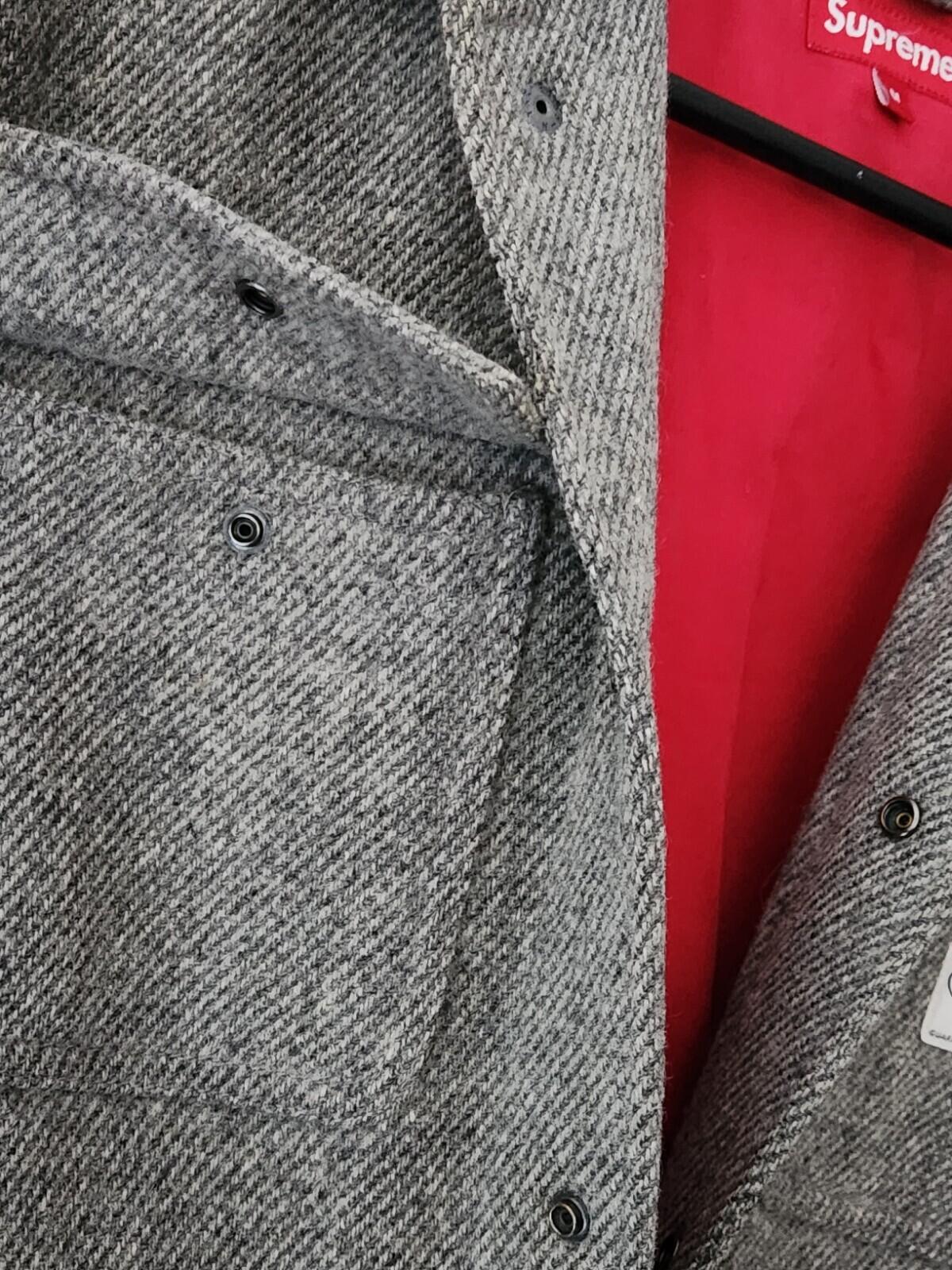 FW10 Supreme Woolrich Wool Coat  size M Medium Grey Red Jacket Vintage 2010 Rare