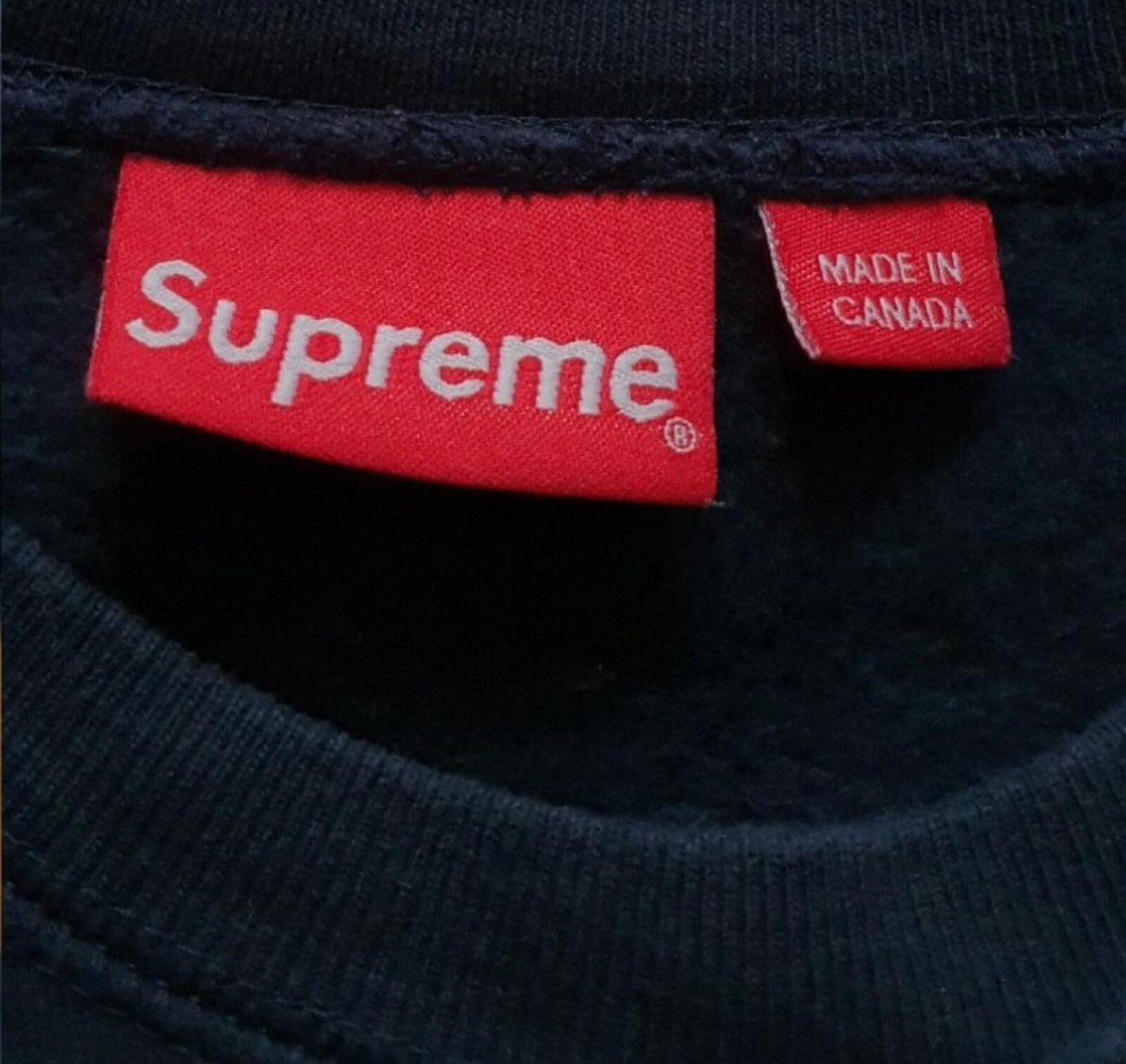 SS16 Supreme Spin Logo Crewneck Navy Size L