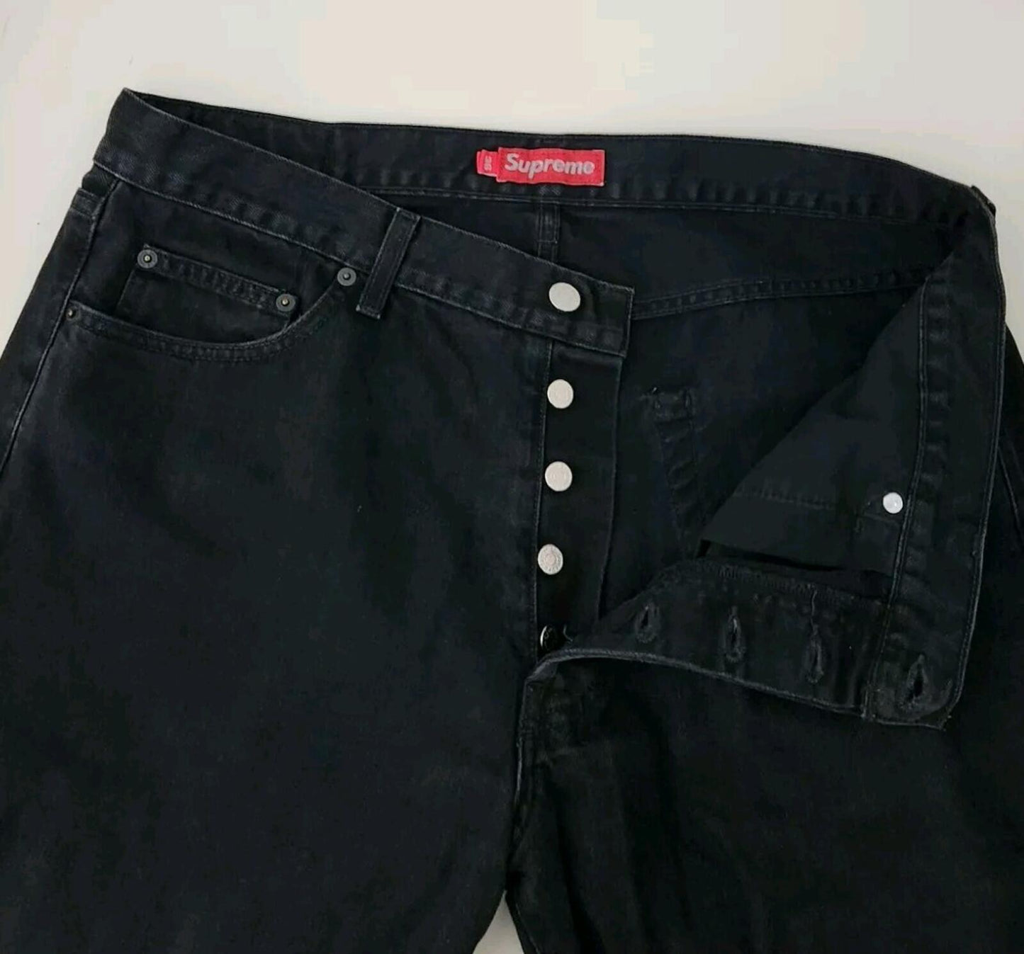 SS07 Supreme Slim Jeans size 36 made in U.S.A Black Trousers 2007 Vintage Rare