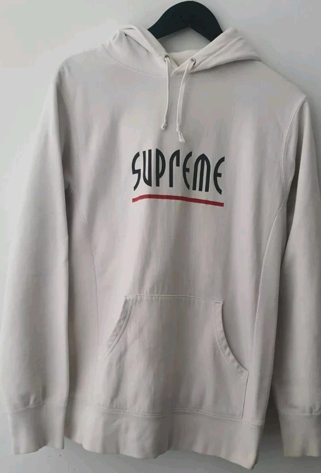 SS14 Supreme Riot Pullover Hooded Sweatshirt M medium White hoodie Neville Brody