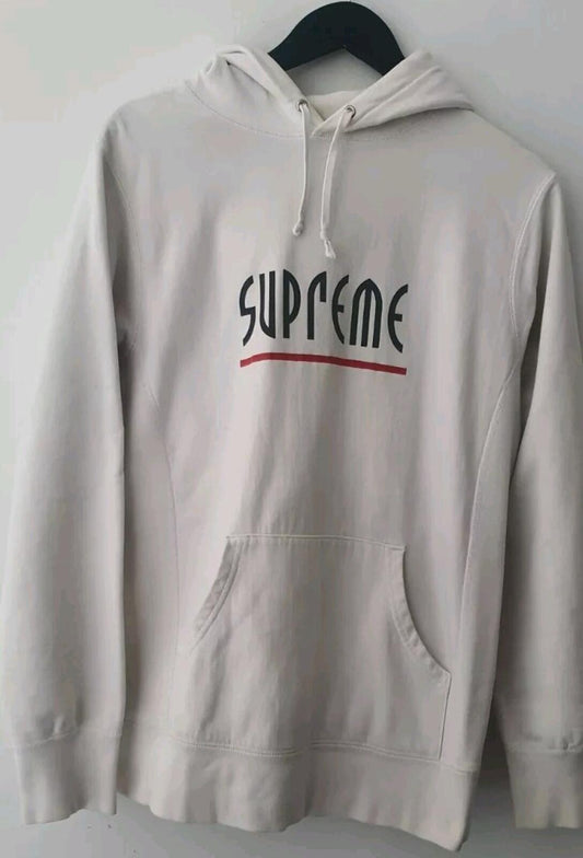 SS14 Supreme Sudadera con capucha Riot Pullover Talla M Blanca Sudadera con capucha Neville Brody