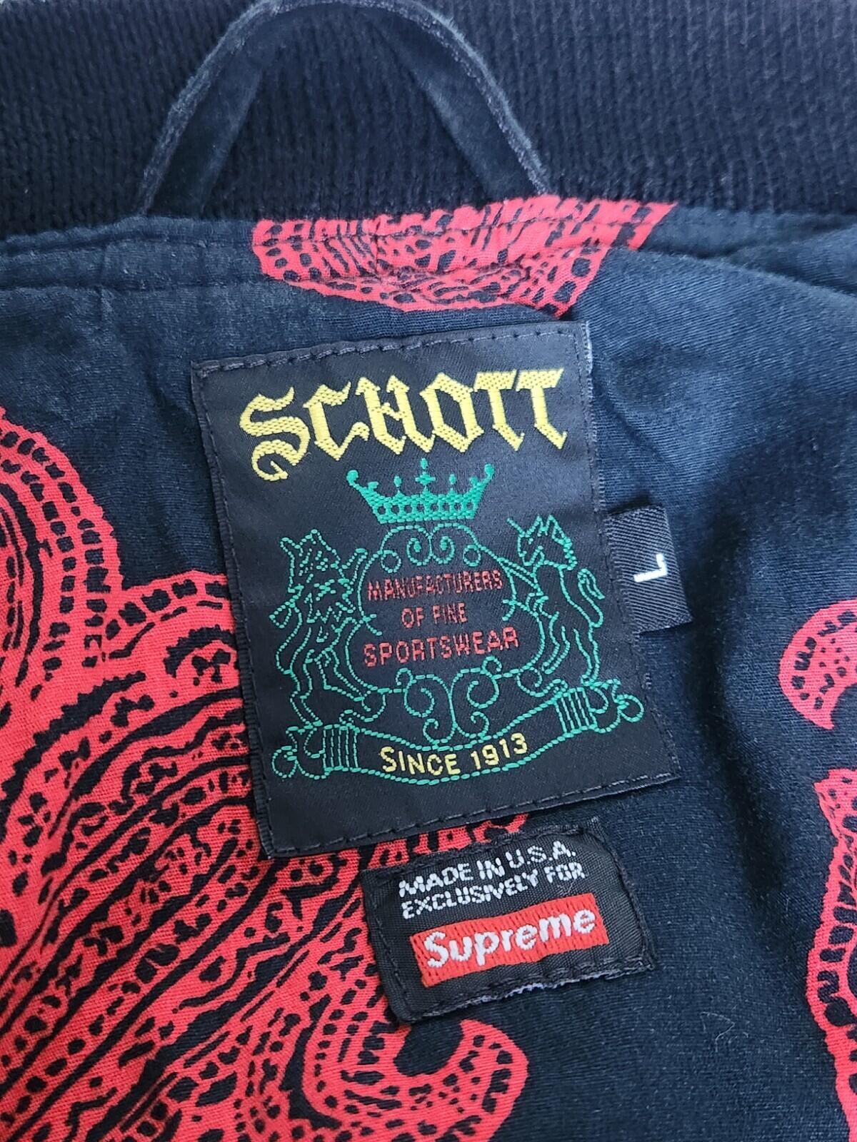 SS14 Supreme Schott NYC Wildleder Bomberjacke Schwarz Größe L