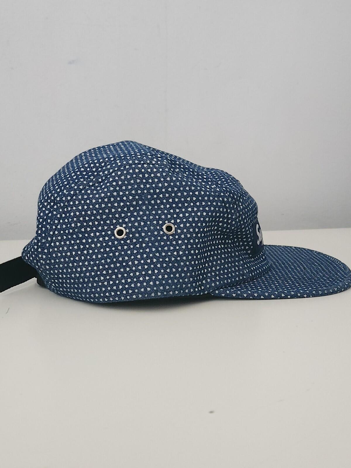 SS12 SUPREME Foulard Camp Cap Blue Box Logo Hut Selten Vintage 2012 Punkte Dreiecke