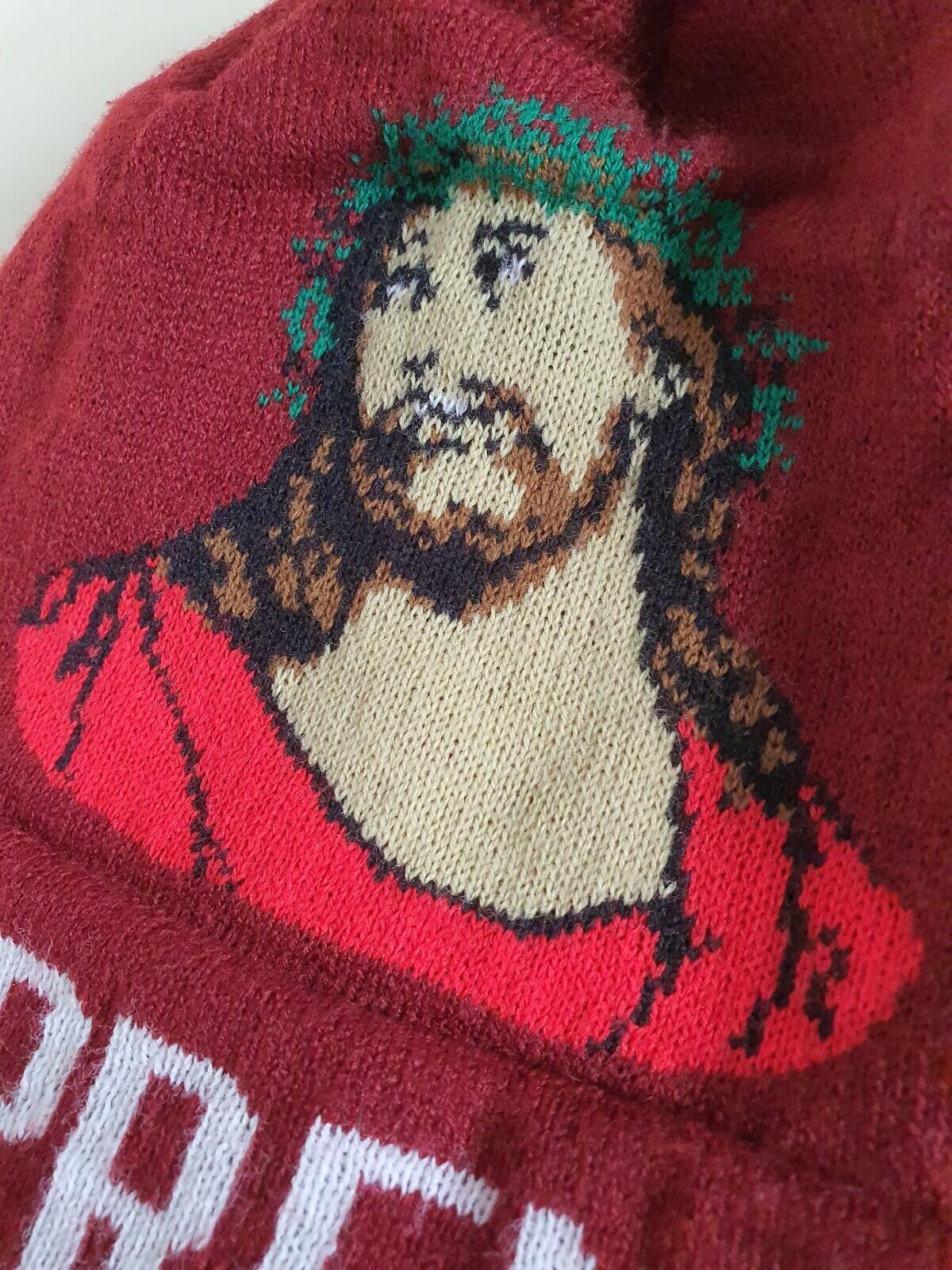 FW13 Supreme Jesus Beanie Burgundy