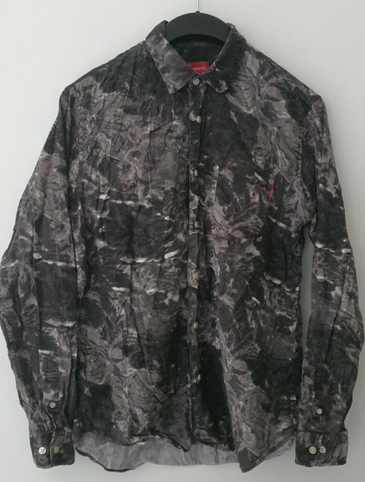 Camisa de manga larga cepillada con flores FW16 Supreme L/S M mediana flores