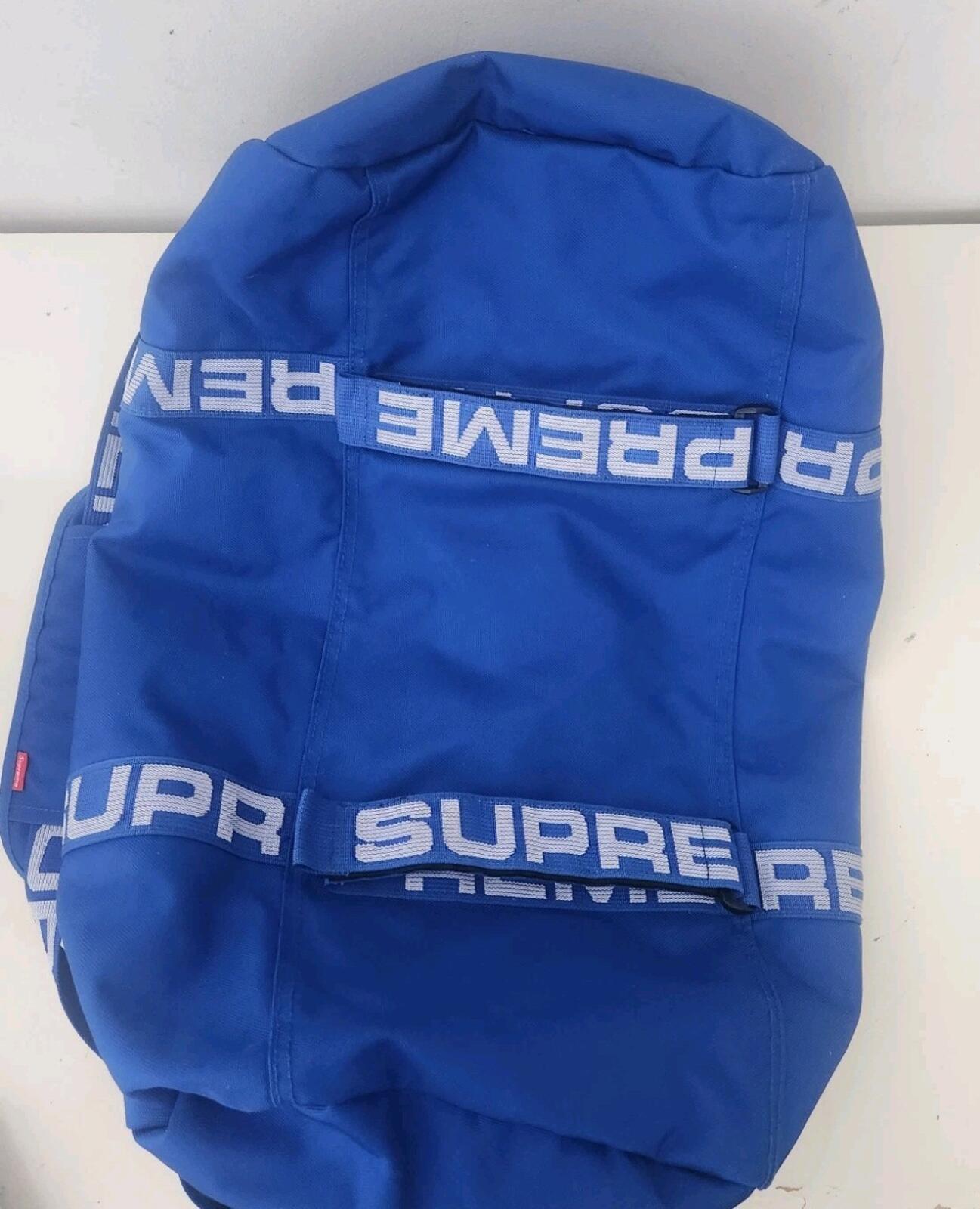 SS18 Supreme large duffle bag royal cordura fabric blue duffel ripstop nylon