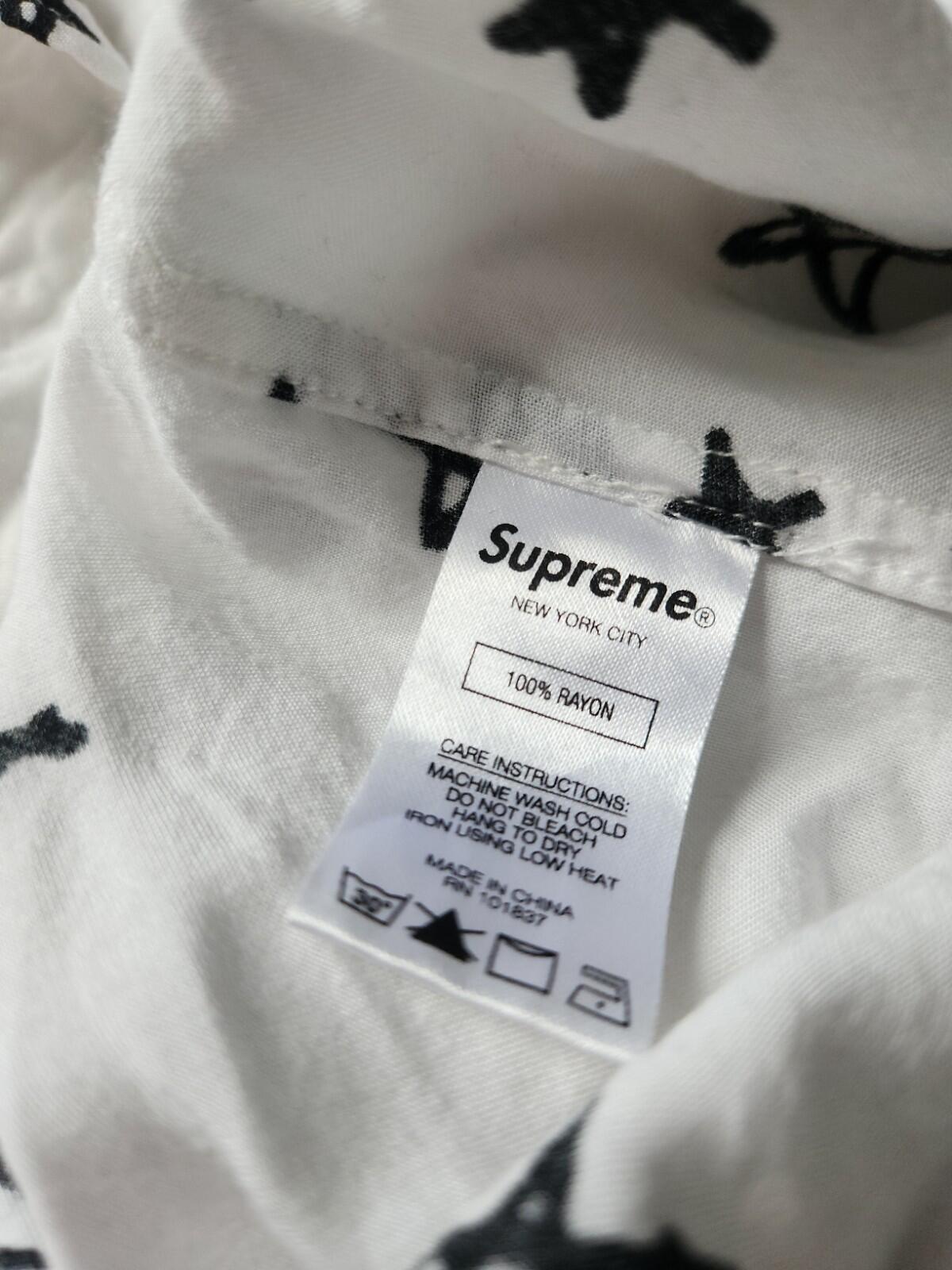 Camisa de manga corta SS18 Supreme Devil Rayon Blanca Talla M Daniel Johnston
