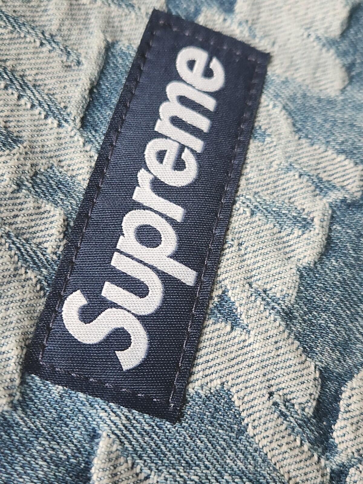SS22 Supreme Fat Tip Jacquard Denim sling bag Blue Shoulder Bum 5L