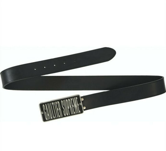 Cinturón de piel de vacuno Supreme Jean Paul Gaultier SS19 PVPR £148 negro talla S/M