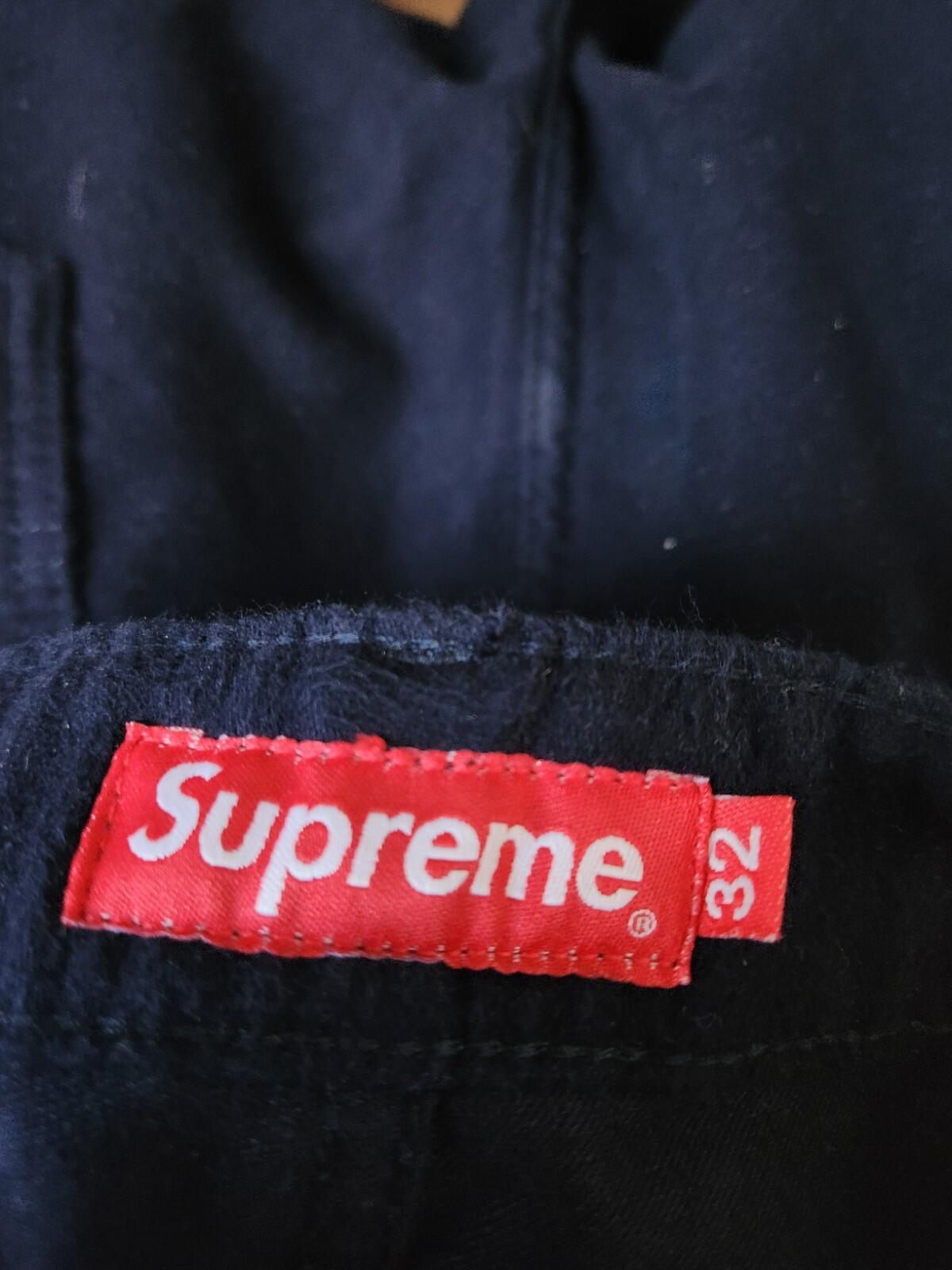 FW22 Supreme Moleskin Double Knee Painter Pant Navy Size M 32 W32 L32